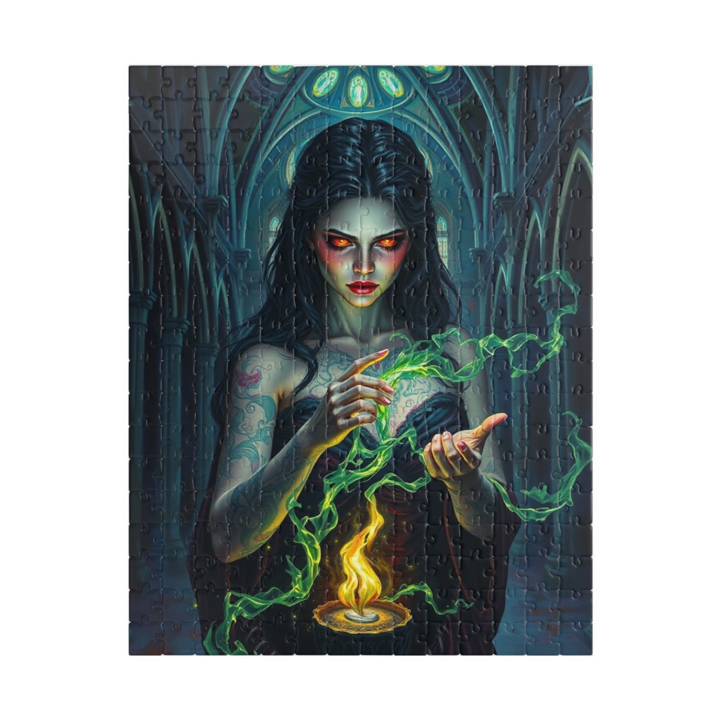 Mystical Sorceress Puzzle | Enchanted Fantasy Dark Art Jigsaw Game | Perfect Gift for Halloween, Puzzle Lovers, Home Decor and Collectors 252 pcs (Vertical) Puzzle The Puzzle Chest