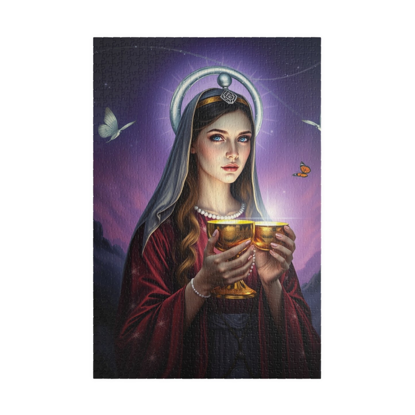 Radiant Priestess Puzzle, Enchanting Mythical Maiden 110-1014 Piece Jigsaw Game, Best Gift for Art Lovers, Family Fun, Home Decor, Unique 1014 pcs (Vertical) Puzzle The Puzzle Chest