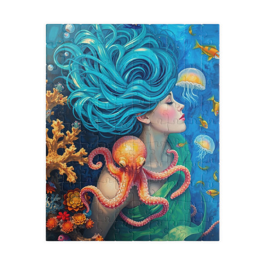 Enchanting Ocean Goddess Puzzle, 110, 252, 520, 1014-piece Jigsaw, Perfect Gift for Ocean Lover, Home Entertainment, Meditation, Game Night 110 pcs (Vertical) Puzzle The Puzzle Chest