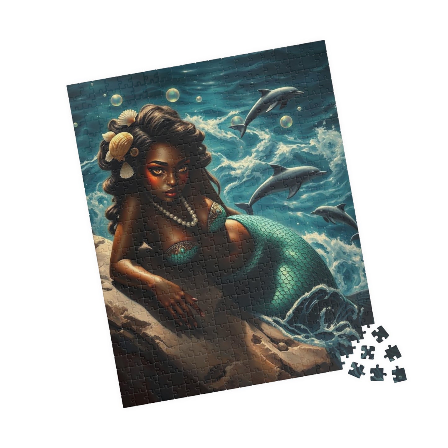 Black Mermaid Jigsaw Puzzle - Enchanting Ocean Black Art, Gift for Sea Lovers, Creative Activity, Home Entertainment, Family Bonding Puzzle The Puzzle Chest