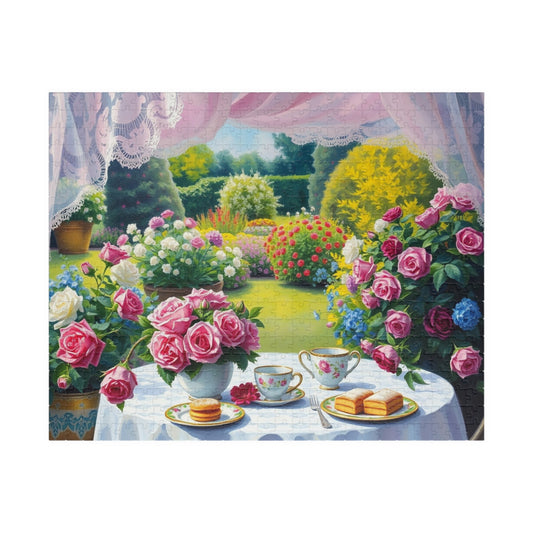 Charming Garden Scene Puzzle, Floral Flower Jigsaw Game, Creative Family Activity, Friend Gift for Garden Lover, Brain Teaser for Seniors 520 pcs (Horizontal) Puzzle The Puzzle Chest
