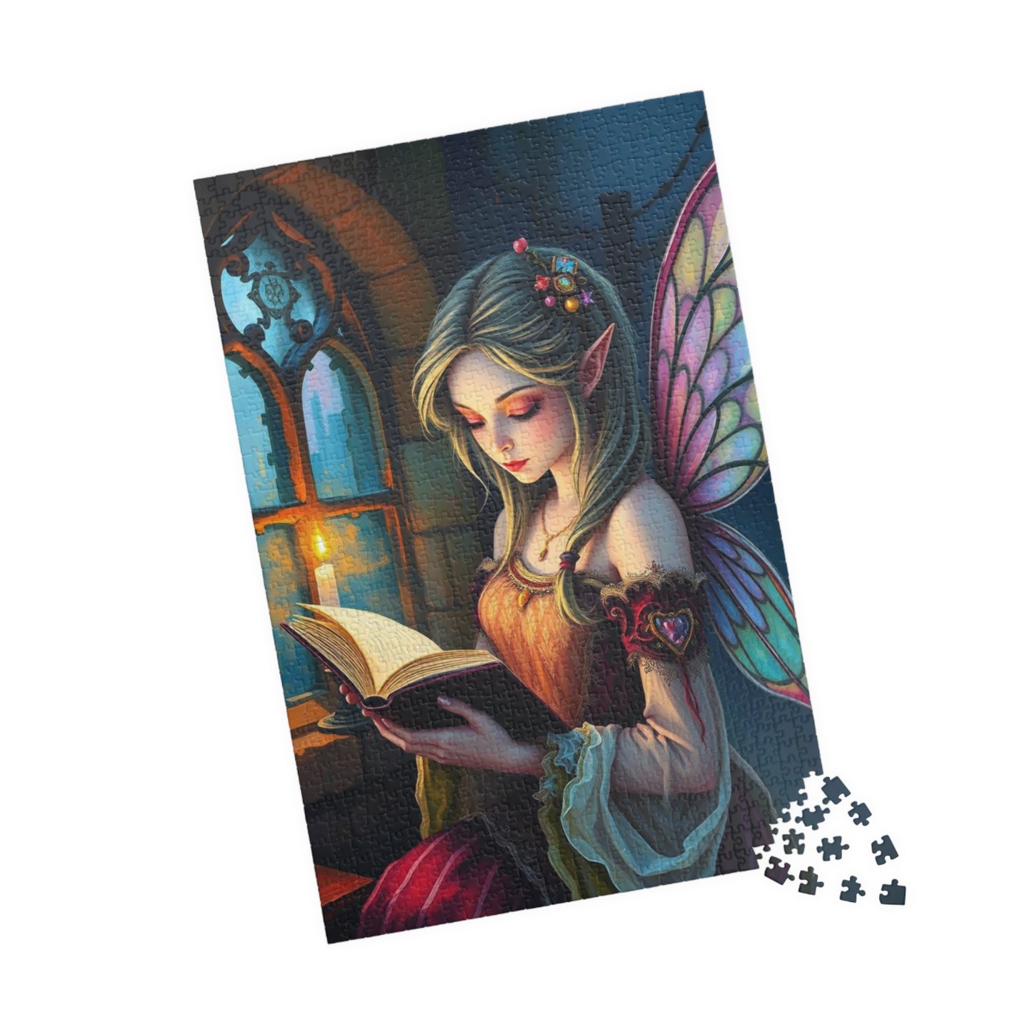 Bookish Fairy Jigsaw Puzzle - Reading by Candlelight, 110-1014 Piece Fantasy Game for Holiday Birthday Gift, Family Fun, Mindful Activity