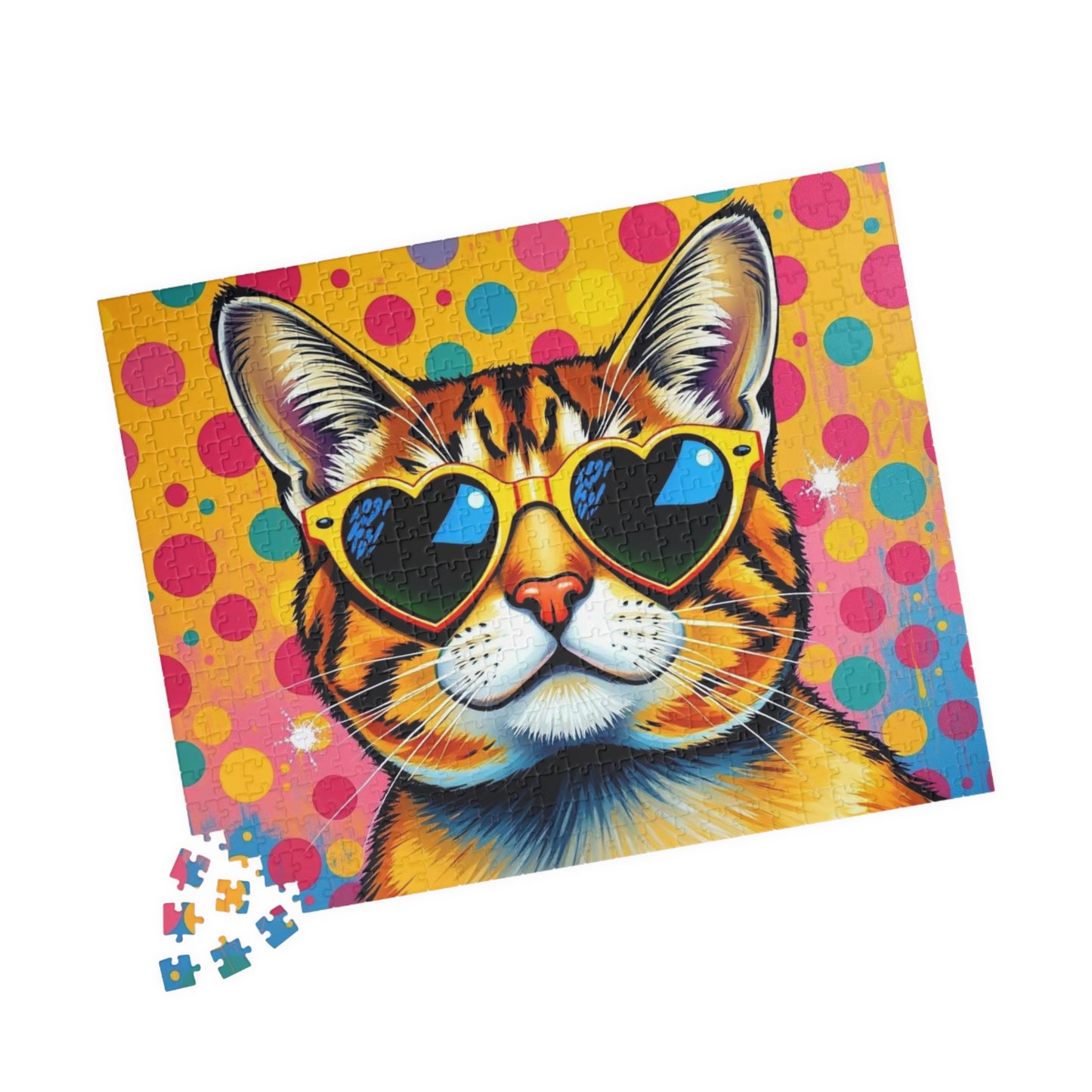 Pop Art Cat Puzzle - Fun Colorful Animal Art Jigsaw for Puzzle Lover, Family Game Night, Gift for Cat Owner, Creative Home Entertainment Puzzle The Puzzle Chest