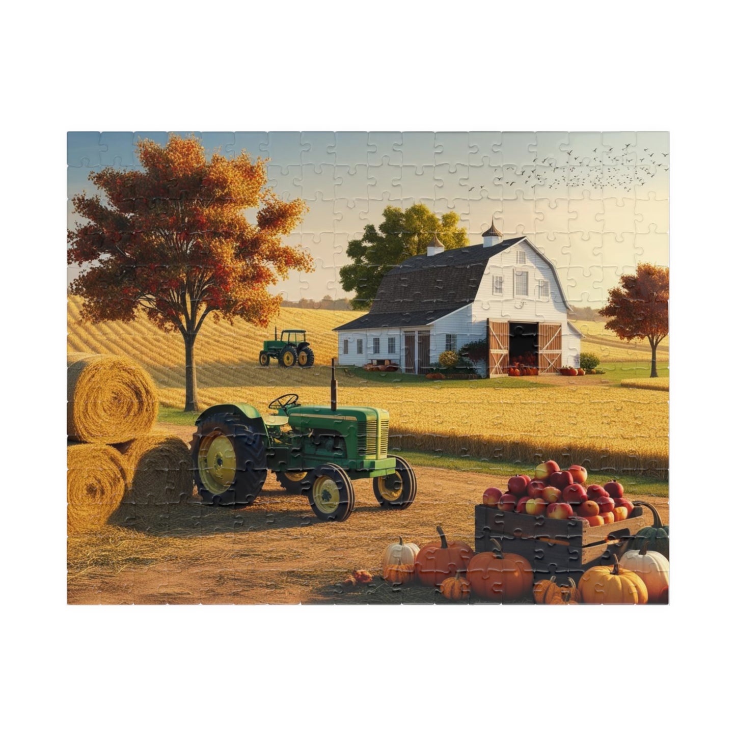 Fall Farm Scene Puzzle - 110-1014 Pieces Landscape Jigsaw Game, Gift for Autumn Lovers, Perfect for Family Game Night, Agricultural Art 252 pcs (Horizontal) Puzzle The Puzzle Chest