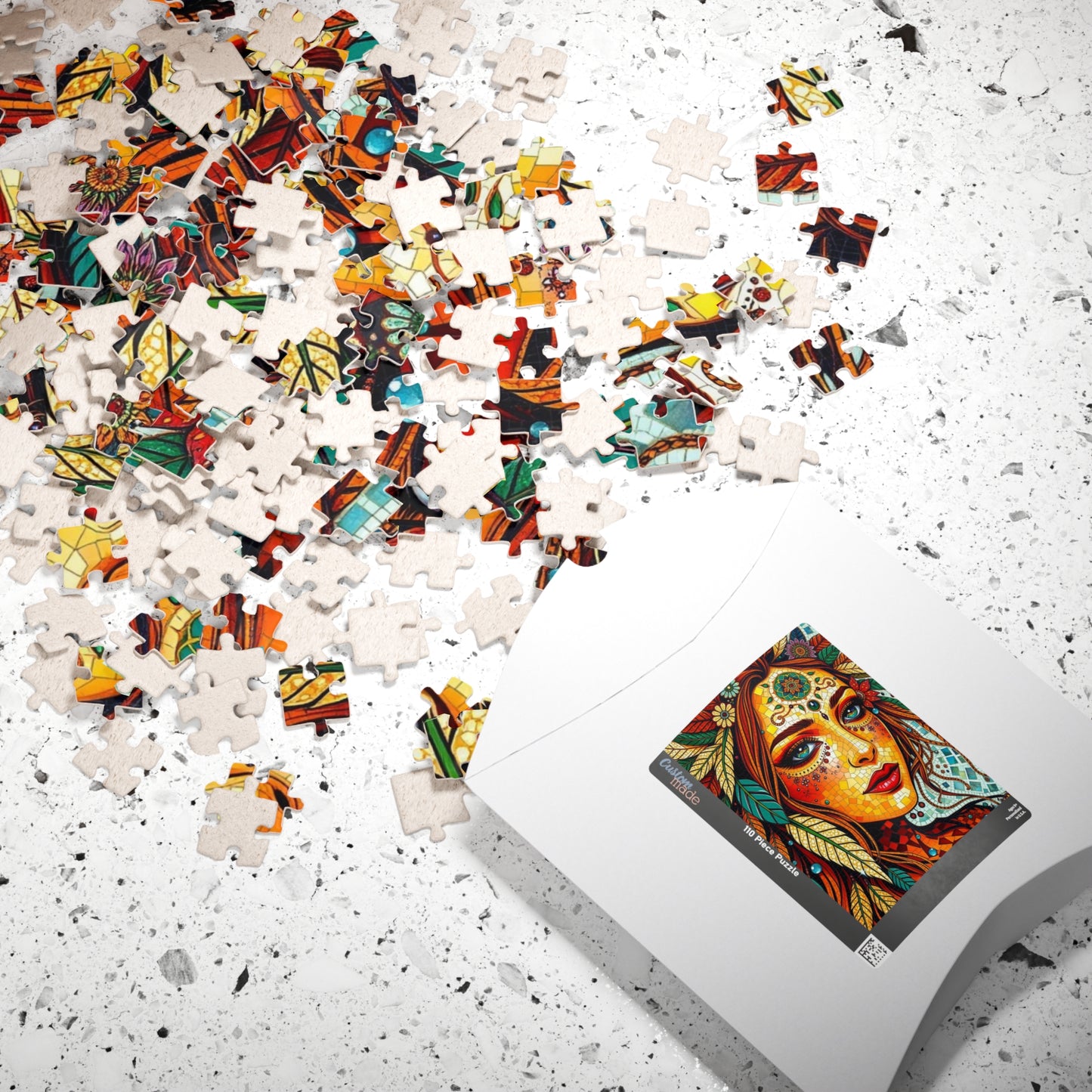 Colorful Bohemian Mosaic Puzzle, Vibrant Puzzle Artwork for Adult, Gift for Puzzle Lover, Home Entertainment, Relaxing Hobby, Mindfulness Puzzle The Puzzle Chest