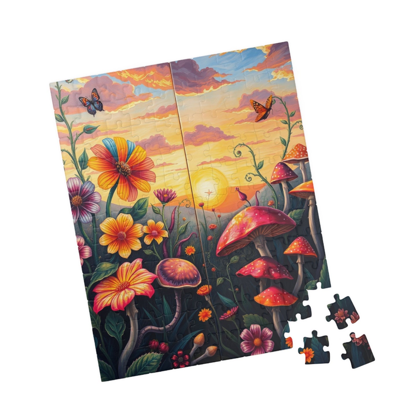 Whimsical Botanical Garden Puzzle, Magical Nature Game for Adults, Dreamy Sunset and Enchanted Floral Scene, Relaxing Gift for Fantasy Lover Puzzle The Puzzle Chest