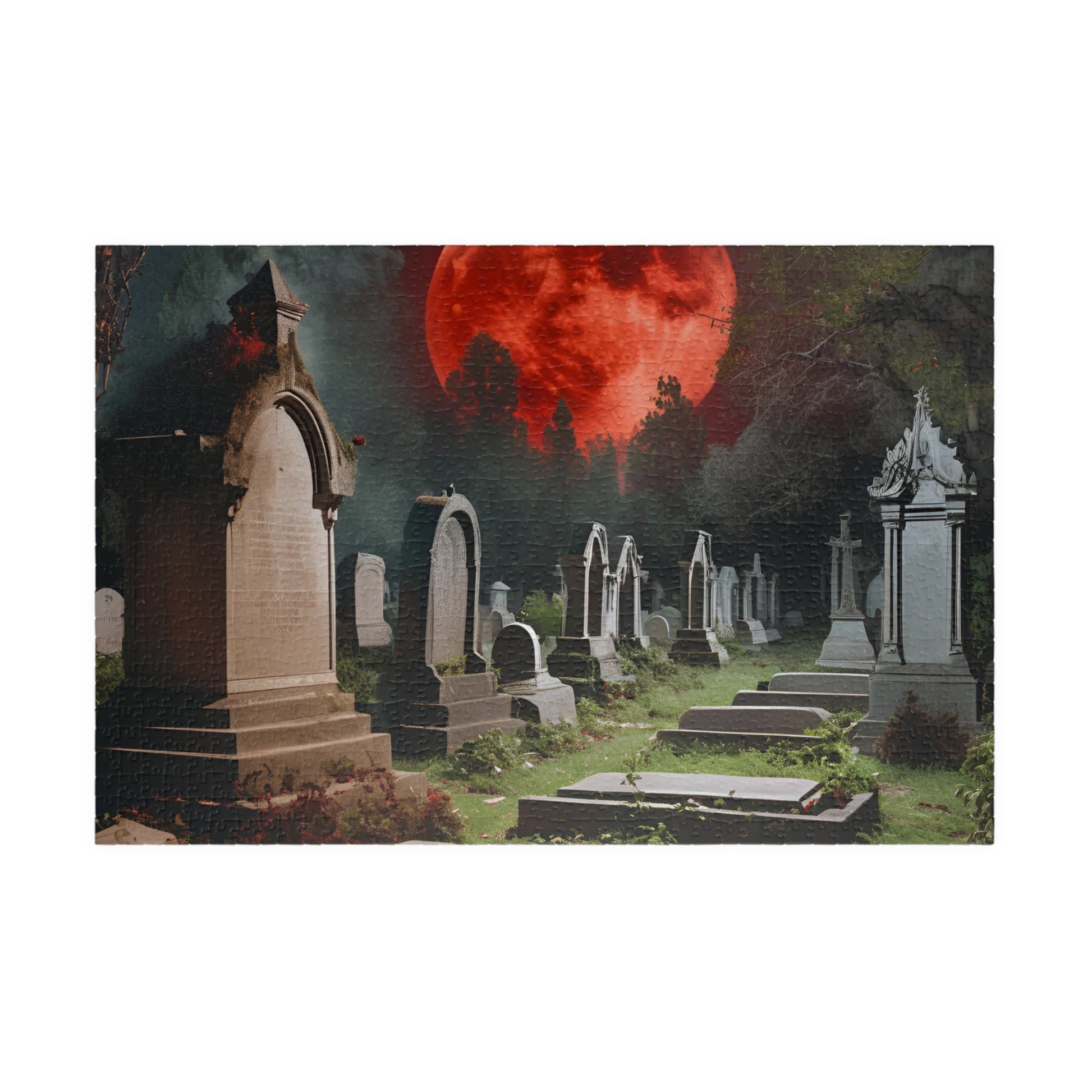 Haunting Graveyard Puzzle - 110-1014 Pieces, Perfect for Halloween, Family Fun Night, Gifts for Puzzle Lovers, Spooky Decor 1014 pcs (Horizontal) Puzzle The Puzzle Chest