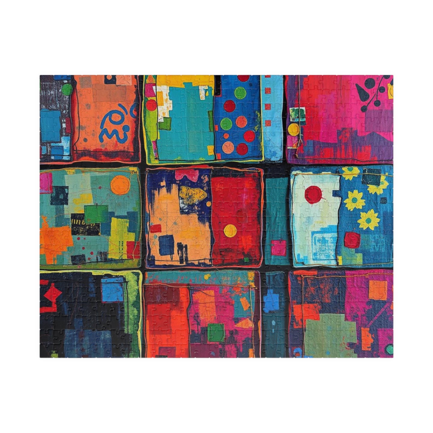 Colorful Abstract Art Puzzle - 110, 252, 520, 1014-piece, Fun Family Activity, Gift for Puzzle Lovers, Home Entertainment Party Game 520 pcs (Horizontal) Puzzle The Puzzle Chest
