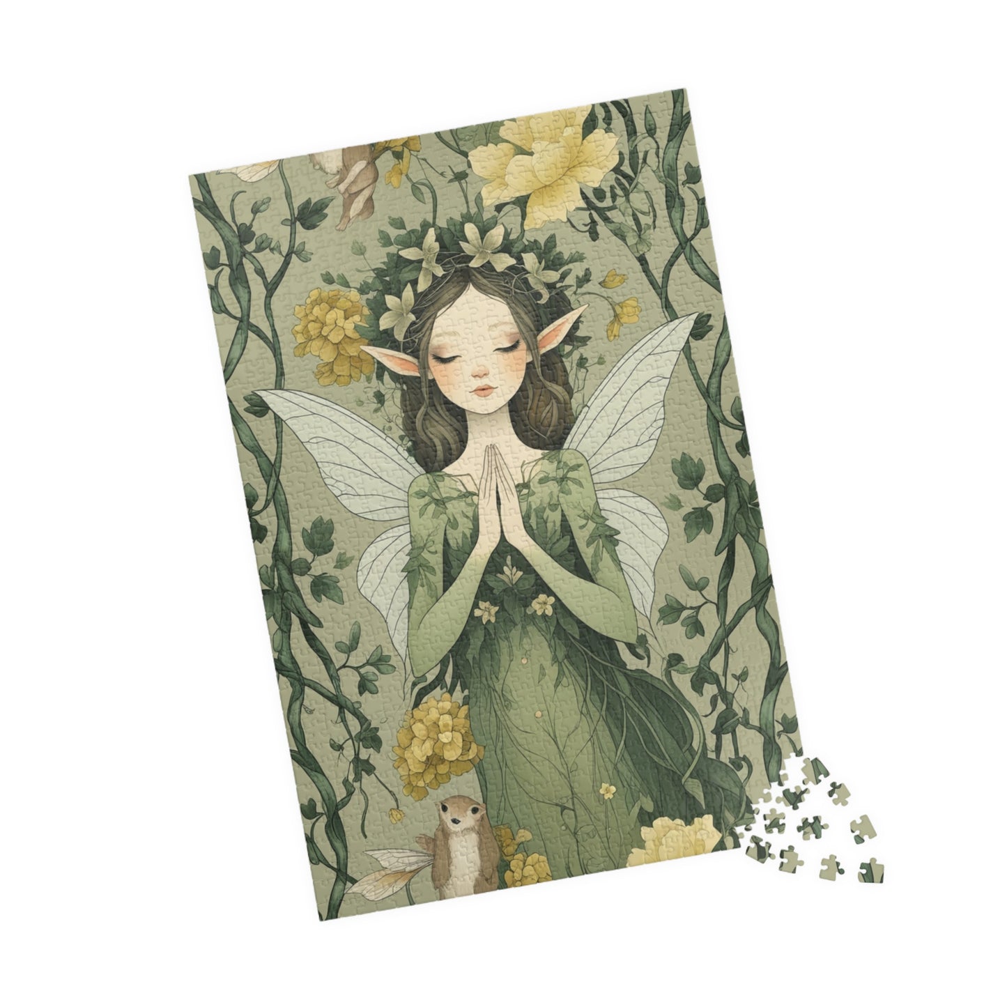 Delicate Fairy Vintage Jigsaw Puzzle Game with Cascading Flowers, Best for Gifting on Birthday, Puzzle Lover, Stress Relief Leisure Activity Puzzle The Puzzle Chest