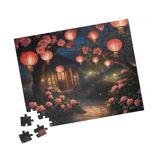Jigsaw Puzzle, Nighttime Lanterns Glow Camellia Flowers 1000 Piece, Adult, Relaxation Activity, Stress Relief, Family Fun, Gift Puzzle The Puzzle Chest