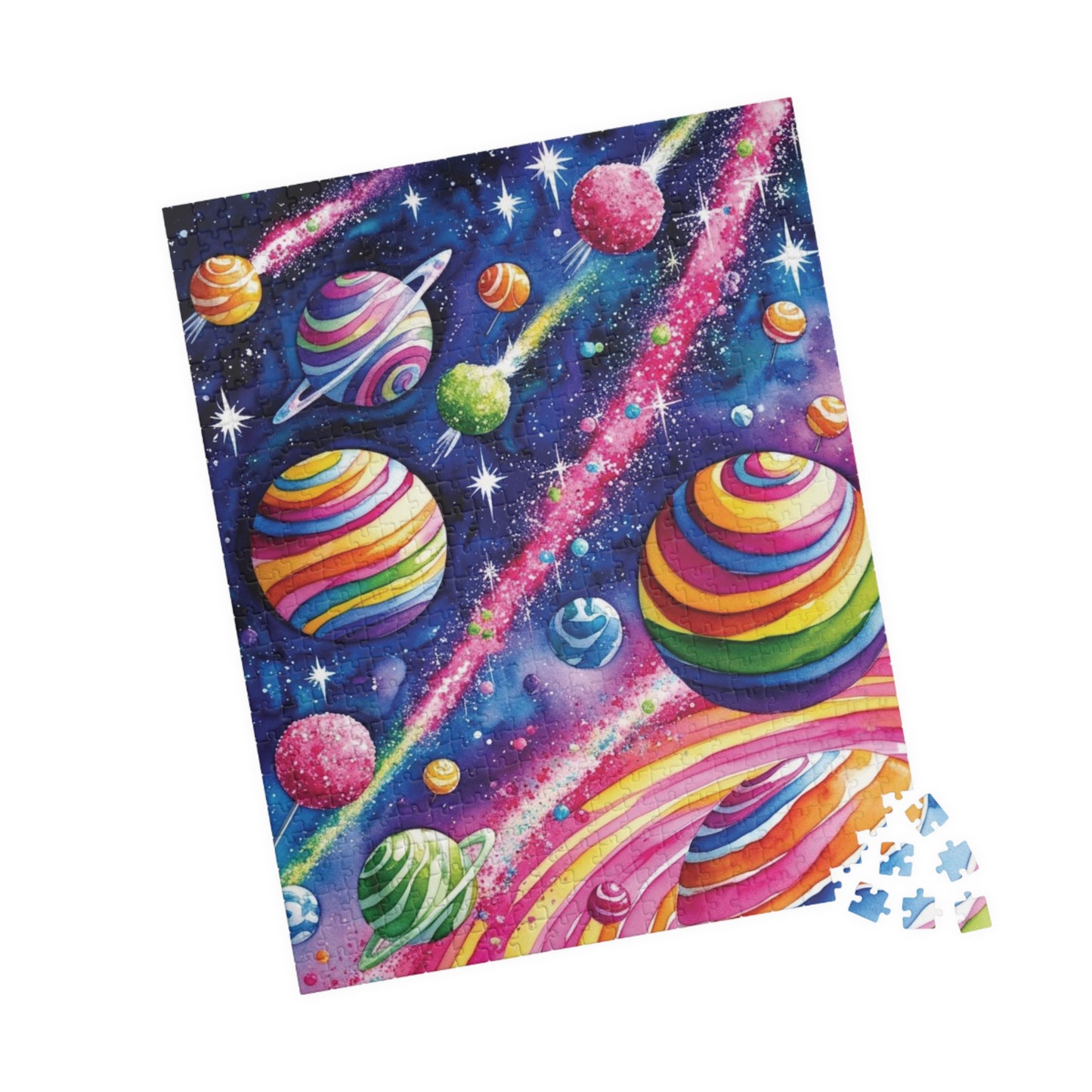 Puzzle, Candy Cosmos Trippy 110, 252, 520, 1014-piece - Swirling Candy Planets, Relaxing Jigsaw, Unique Space Gift, Mindful Activity, Fun Puzzle The Puzzle Chest