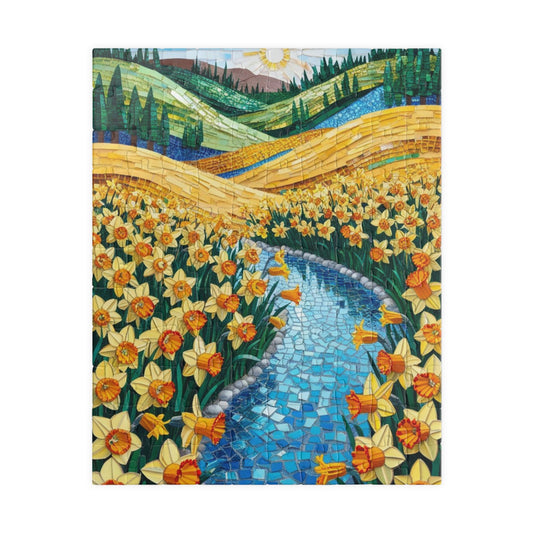 Puzzle, Golden Daffodil Valley 110-1014 Piece Jigsaw, Mosaic Nature Scene, Relaxing Indoor Activity, Mindfulness Hobby, Spring Floral Puzzle 110 pcs (Vertical) Puzzle The Puzzle Chest