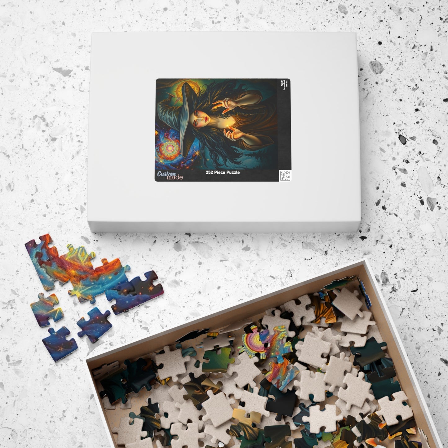 Witch Galaxy Forest Puzzle, 110 252 520 1014-piece Adult Jigsaw Game, Mystical Stars, Halloween Decor, Ideal Gift for Fantasy Lover, Mindful