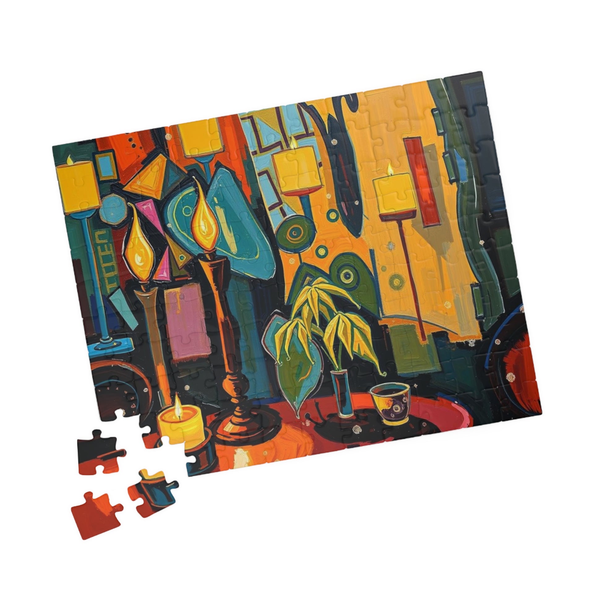 Colorful Candlelit Puzzle - Abstract Jigsaw Game for Adults Puzzle The Puzzle Chest