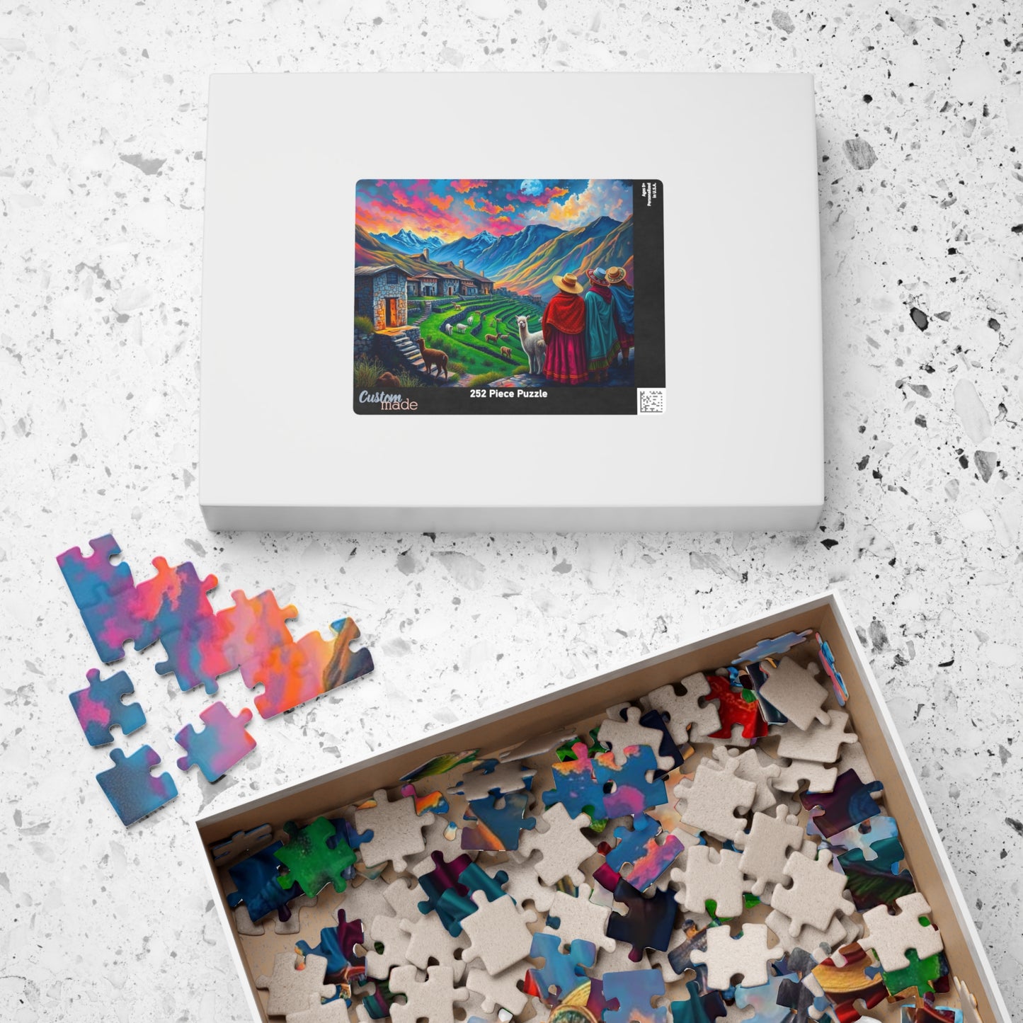 Andean Village in Peru Puzzle Jigsaw Game - Mountain View, Mindfulness Activity, Nature Lovers Gift for Friends, Family Activity Puzzle The Puzzle Chest