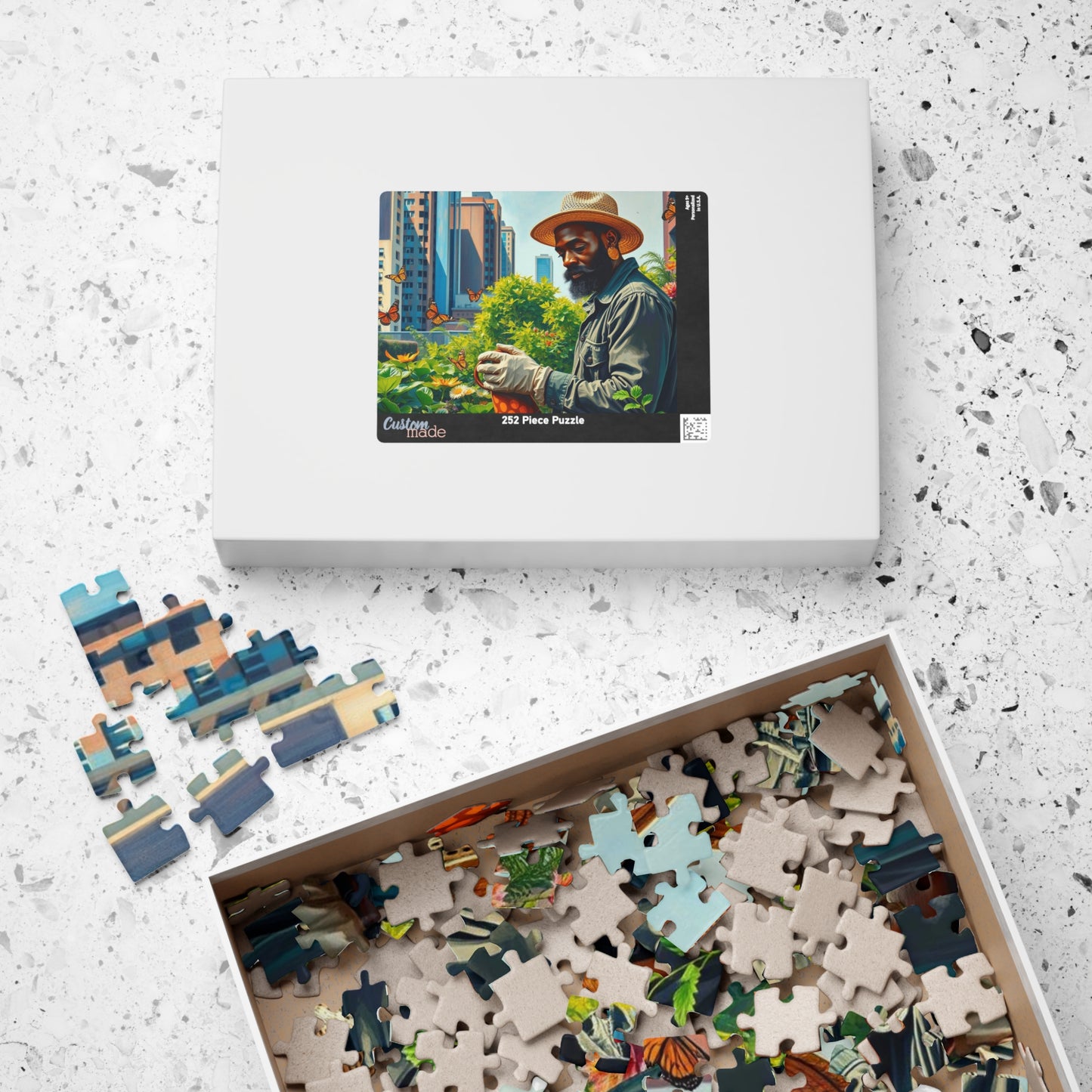 Black Man Gardening Jigsaw Puzzle, African American Art, Nature Scene, Afrocentric Gift for Friend, Creative Activity, Home Entertainment Puzzle The Puzzle Chest