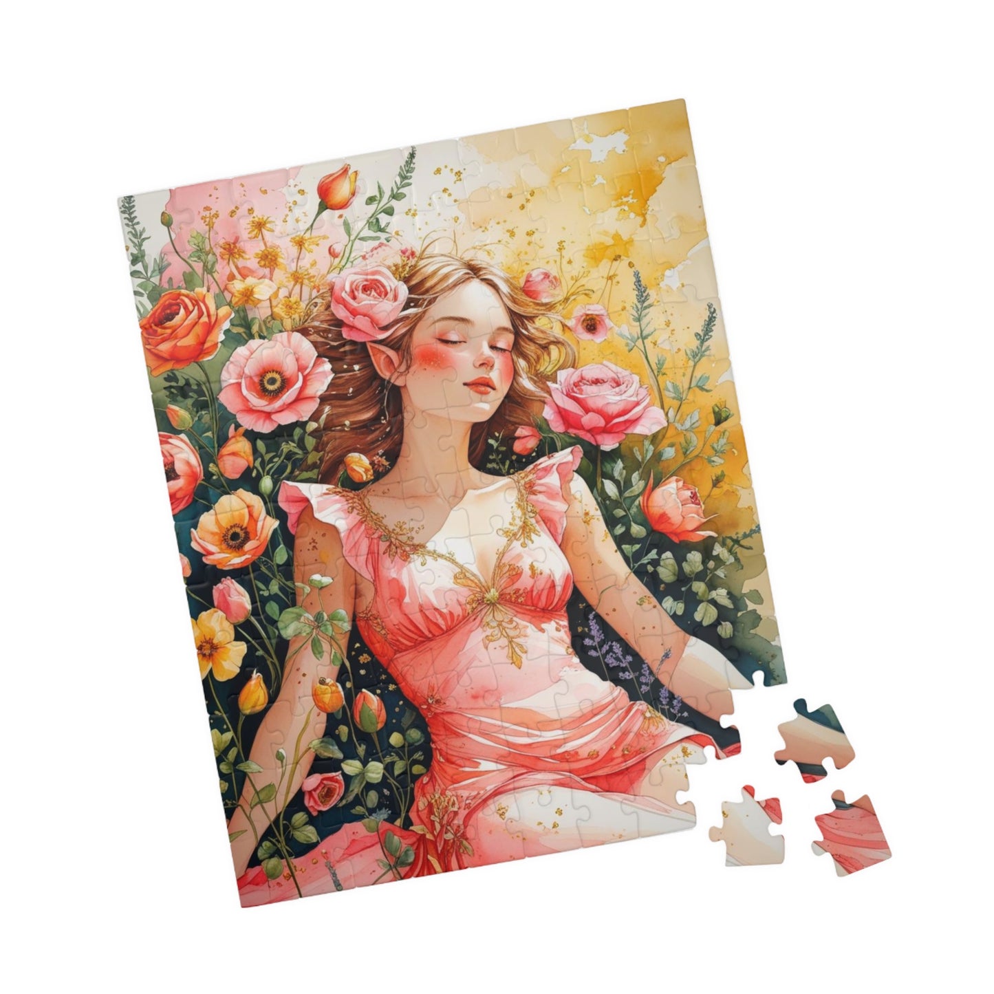 Forget-Me-Nots Fairy Jigsaw Puzzle, Mythical Fantasy Gift for Floral Lover Puzzle Enthusiast, Mindfulness Activity Family Bonding Game Night Puzzle The Puzzle Chest