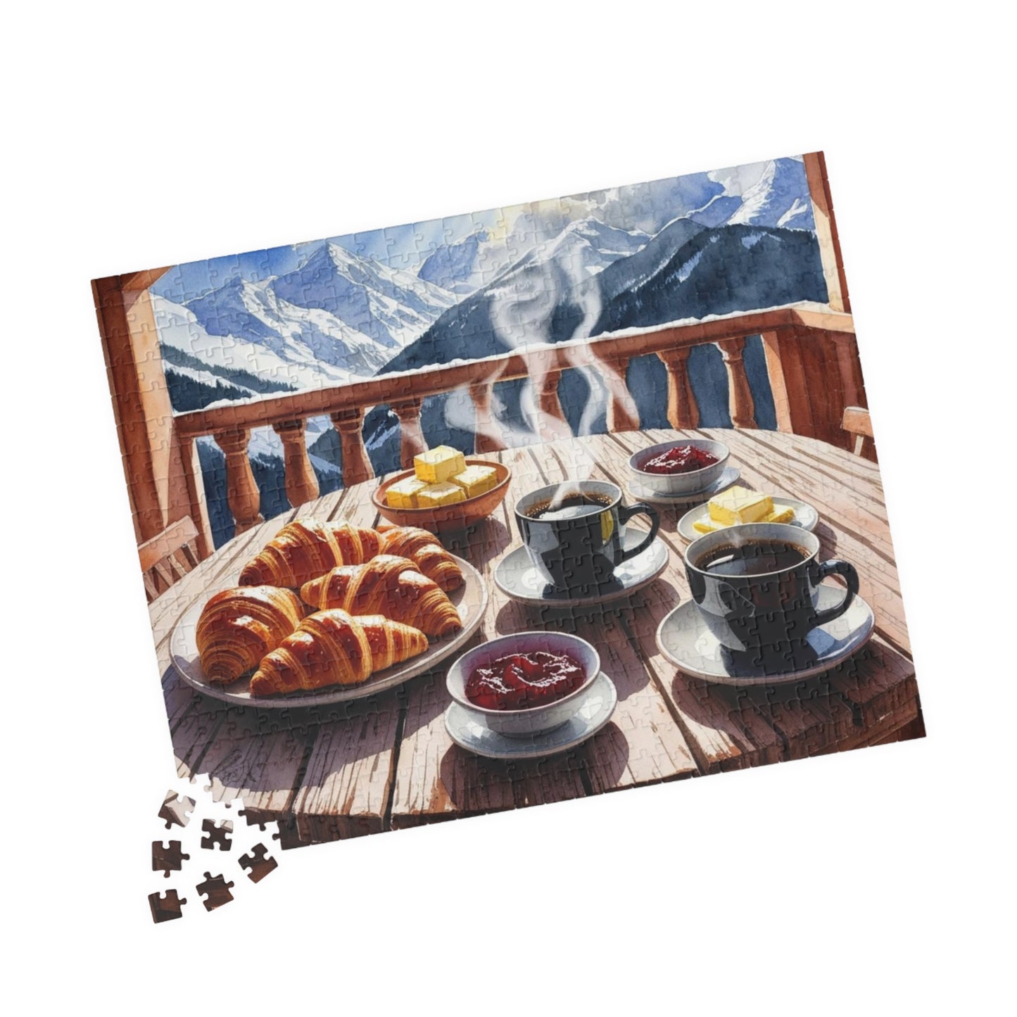 Rustic Breakfast Jigsaw Puzzle for Adults, Mountain View Indoor Activity Tabletop Game, Scenic Nature Lover Puzzle Gift for Friends Puzzle The Puzzle Chest