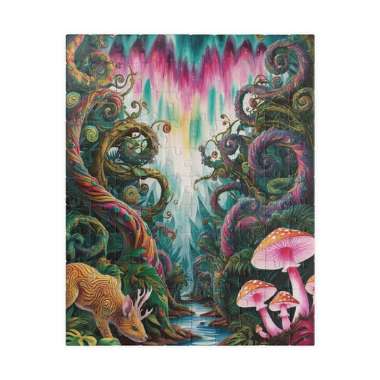 Trippy Jigsaw Puzzle, Vibrant Kaleidoscopic Jungle Scene, Relaxing Solo Game, Puzzle Enthusiasts Entertainment, Puzzling Activity for Adults 110 pcs (Vertical) Puzzle The Puzzle Chest