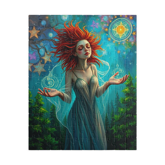 Otherworldly Witch Puzzle, 110-1014 Piece Galaxy and Forest Scene Jigsaw Game, Fantasy Art, Family Activity, Puzzle Lover Gift, Relaxation 110 pcs (Vertical) Puzzle The Puzzle Chest