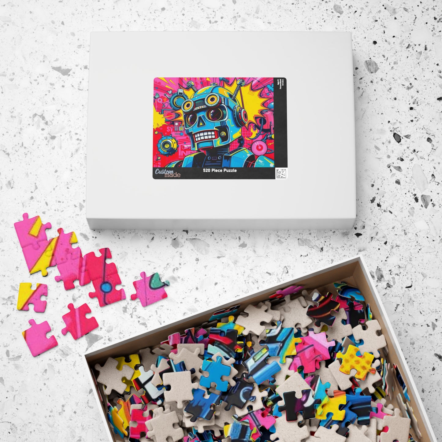 Whimsical Robot Puzzle, Colorful Pop Art Puzzle for Adults, Fun Gift for Family Game Night, Creative Birthday Holiday Gift Idea Puzzle The Puzzle Chest