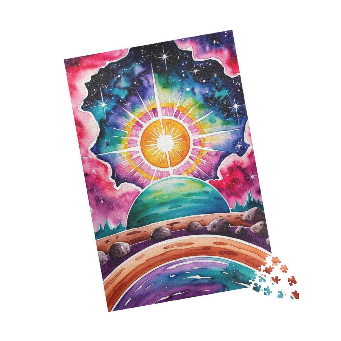 Galactic Sunrise Jigsaw Puzzle, Space Themed Puzzle with Stars Nebulae and Asteroids, Family Game Night Activity, Puzzle Enthusiast Hobbyist Puzzle The Puzzle Chest