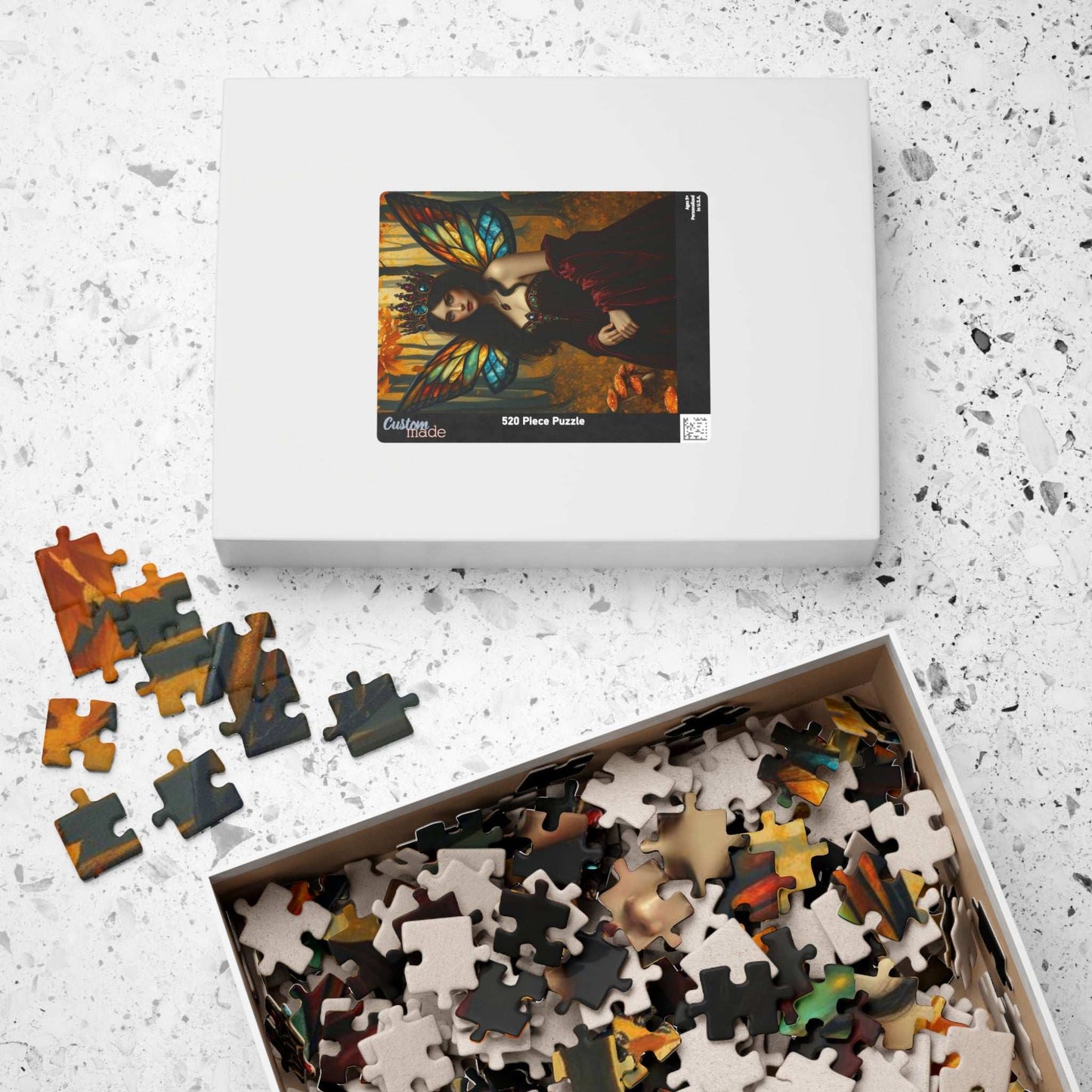 Autumn Crown Fairy Queen Jigsaw Puzzle - Enchanting Artwork, Family Fun, Fantasy Gift for Puzzle Lover, Unique Decor, Mindfulness Activity