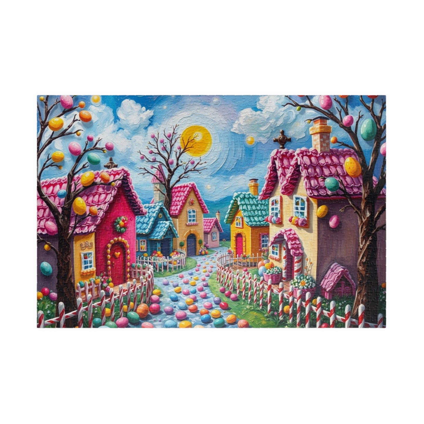 Candy Village Jigsaw Puzzle, Whimsical 110/252/520/1014-piece Easter Game for Adult Home Entertainment, Puzzle Lover Gift for Friends 1014 pcs (Horizontal) Puzzle The Puzzle Chest