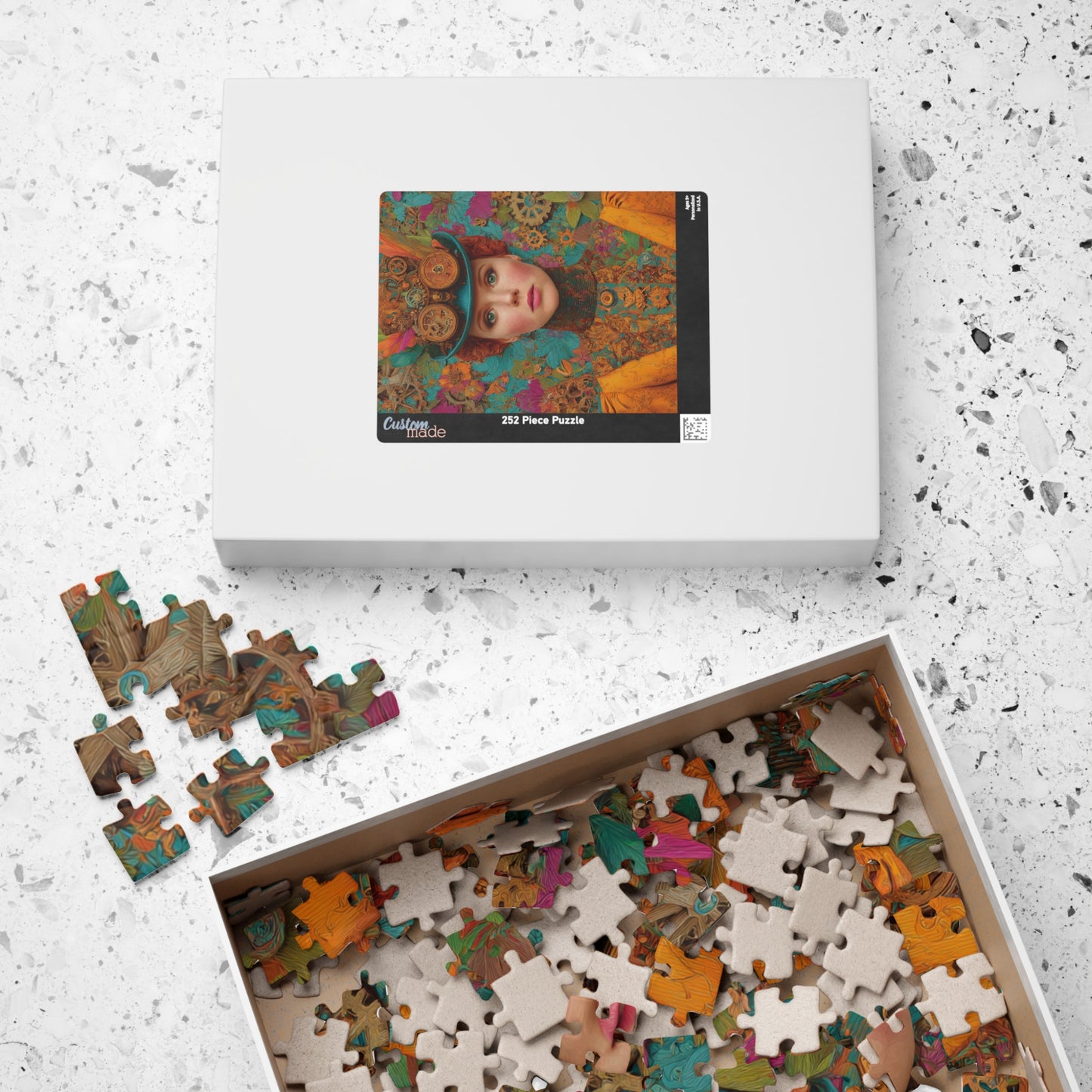 Detailed Steampunk Woman Jigsaw Puzzle – Fantasy Floral Art with Intricate Victorian Hat Puzzle The Puzzle Chest