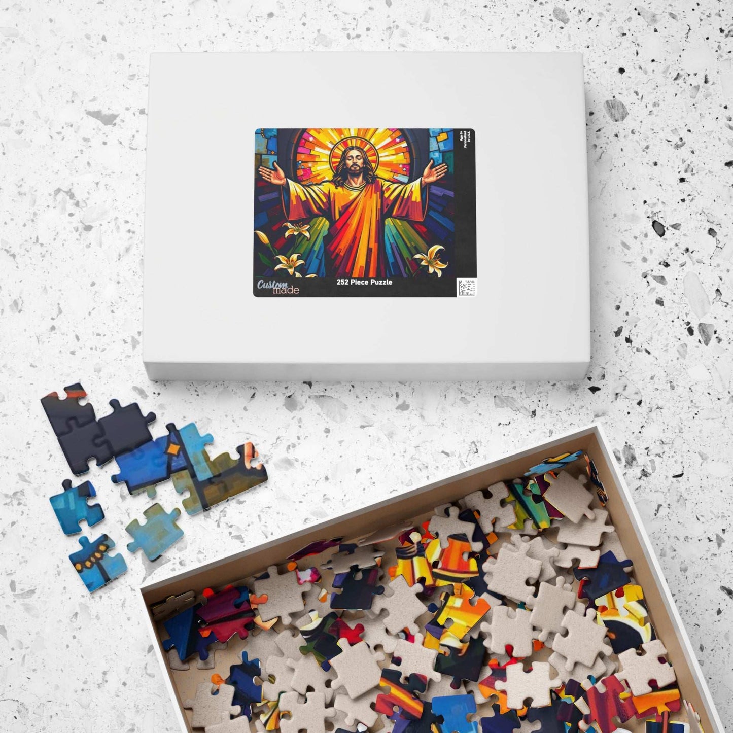Radiant Jesus Puzzle - Colorful Religious Jigsaw, Inspirational Artwork Ideal Gift for Faith, Family Gatherings, and Spiritual Celebrations