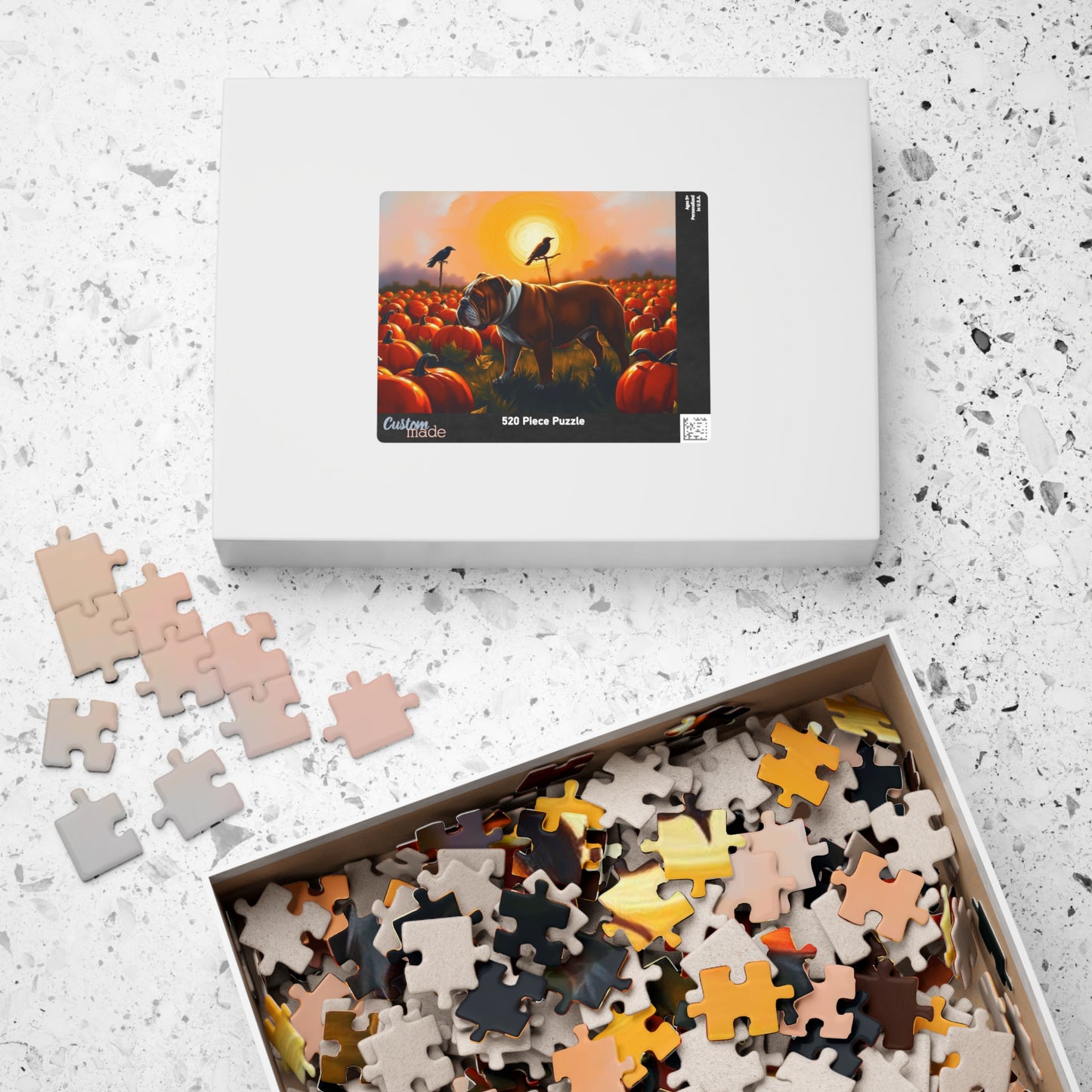Autumn Bulldog Puzzle, Cozy Family Jigsaw Game for Adults, Perfect for Dog Lovers, Fall Home Entertainment, Creative Gift Idea for Friend Puzzle The Puzzle Chest