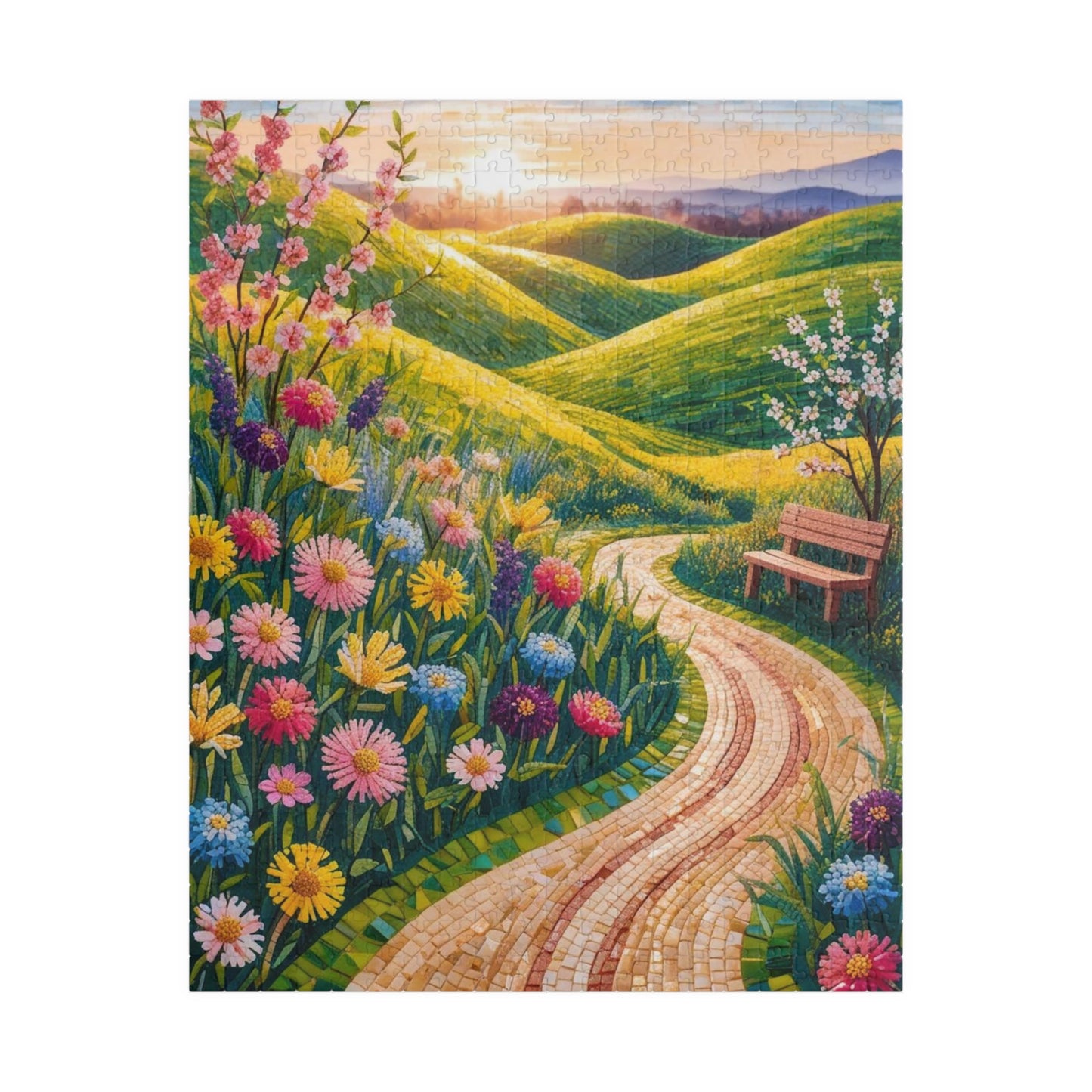 Scenic Garden Mosaic Puzzle, Nature Inspired Landscape Jigsaw Game, Perfect Gift for Family Fun 520 pcs (Vertical) Puzzle The Puzzle Chest