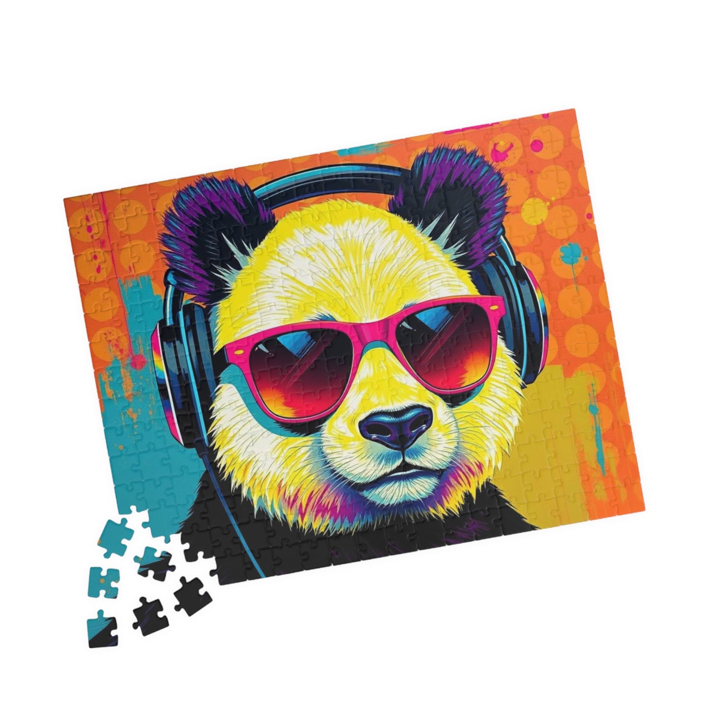 Vibrant Panda Puzzle - Pop Art Jigsaw Game, Fun Family Night, Animal Lover Gift for Friends, Colorful Home Entertainment Puzzle The Puzzle Chest