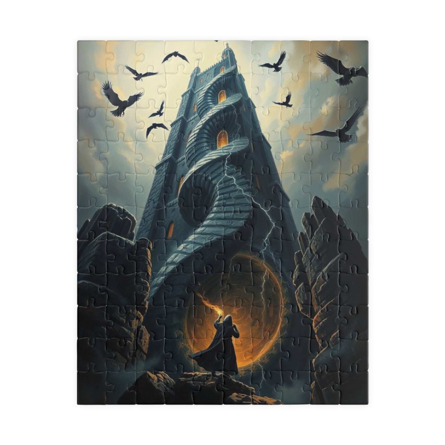Gothic Tower Puzzle - 110/252/520/1014-Piece Jigsaw Game for Adults, Fantasy Art, Unique gift, Family Fun Indoor Activity, Brain Teaser 110 pcs (Vertical) Puzzle The Puzzle Chest
