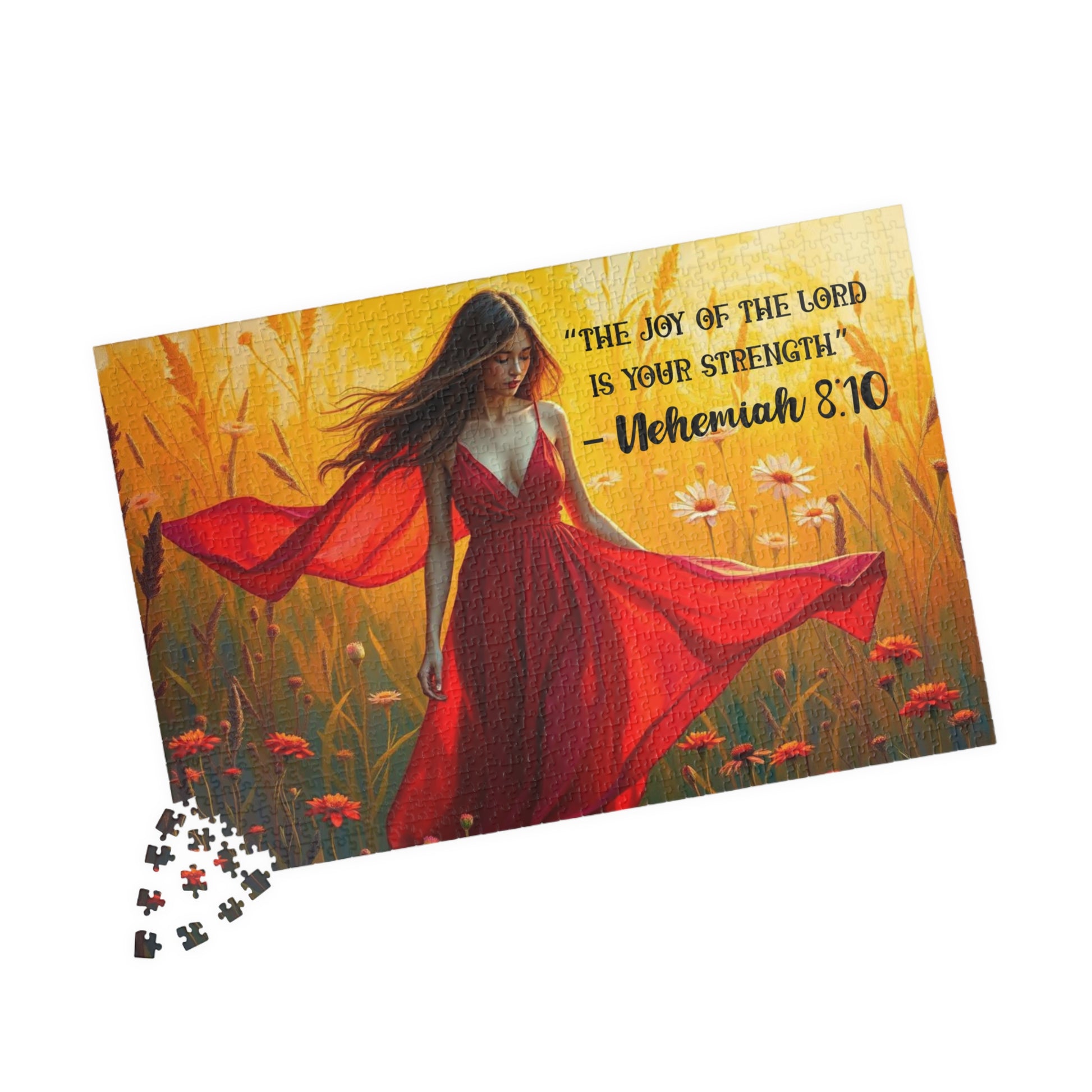 Inspirational Puzzle featuring 'The Joy of the Lord is Your Strength' - Faith Based Christian Brain Teasing Gift 1014 pcs (Horizontal) Puzzle The Puzzle Chest