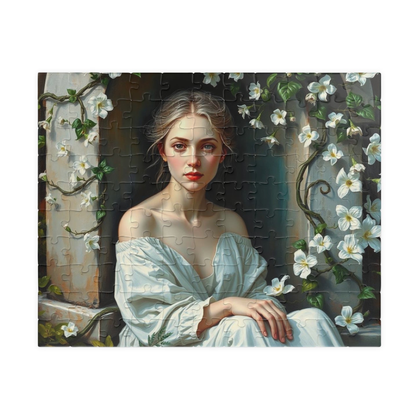 Eternal Vigil Jigsaw Puzzle - Woman by Gravesite, Gothic Puzzle, Dark Fantasy Puzzle, Gift for Art Lover, Home Entertainment, Brain Teaser 110 pcs (Horizontal) Puzzle The Puzzle Chest