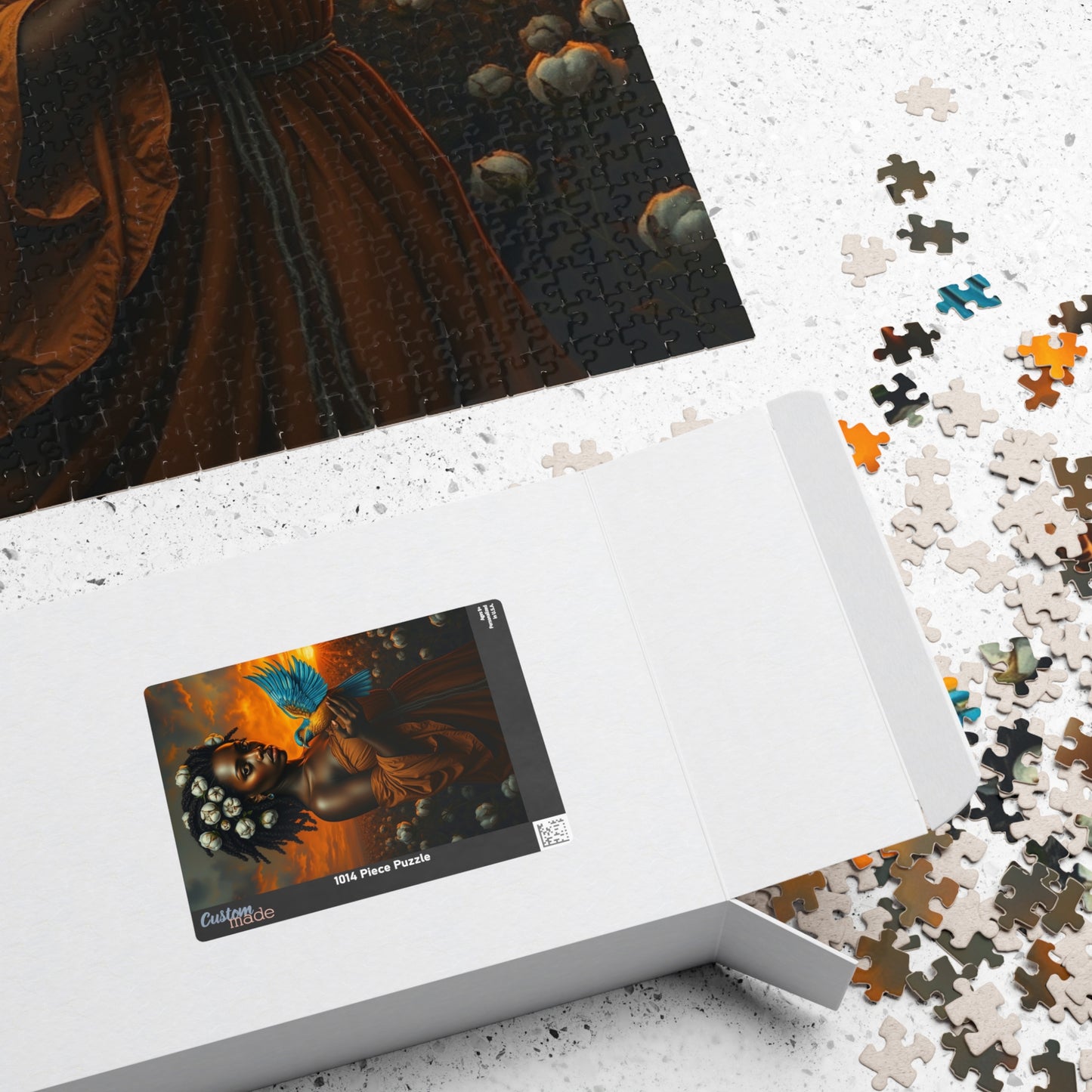 Black Woman in Cotton Field Jigsaw Puzzle, Black History African American Puzzle Art for Adults, Afrocentric Family Home Entertainment or Solo Fun Puzzle The Puzzle Chest