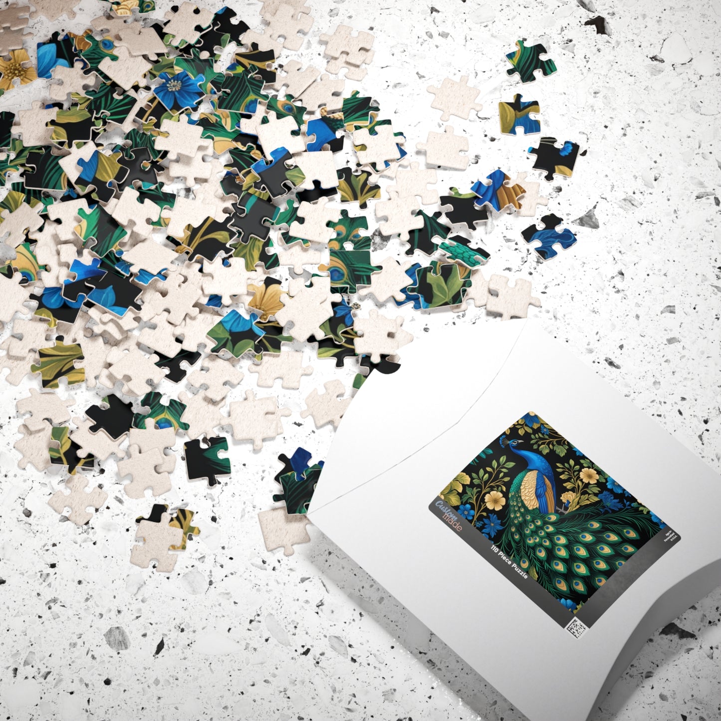 Vintage Peacock Jigsaw Puzzle, Floral Flower Bird Art Design, Tabletop Game Family Activity, Best Gift Animal Lover Puzzle Enthusiast, Hobby Puzzle The Puzzle Chest