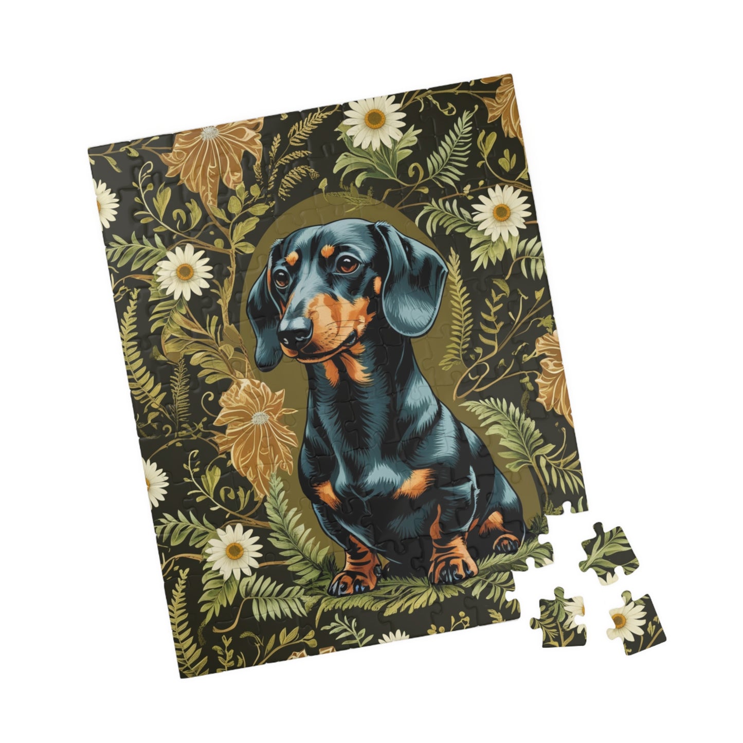 Vintage Dachshund Puzzle - William Morris Inspired 110-1014 Piece Family Dog Jigsaw Game, Fun Indoor Activity, Best Animal Lover Gift Idea Puzzle The Puzzle Chest