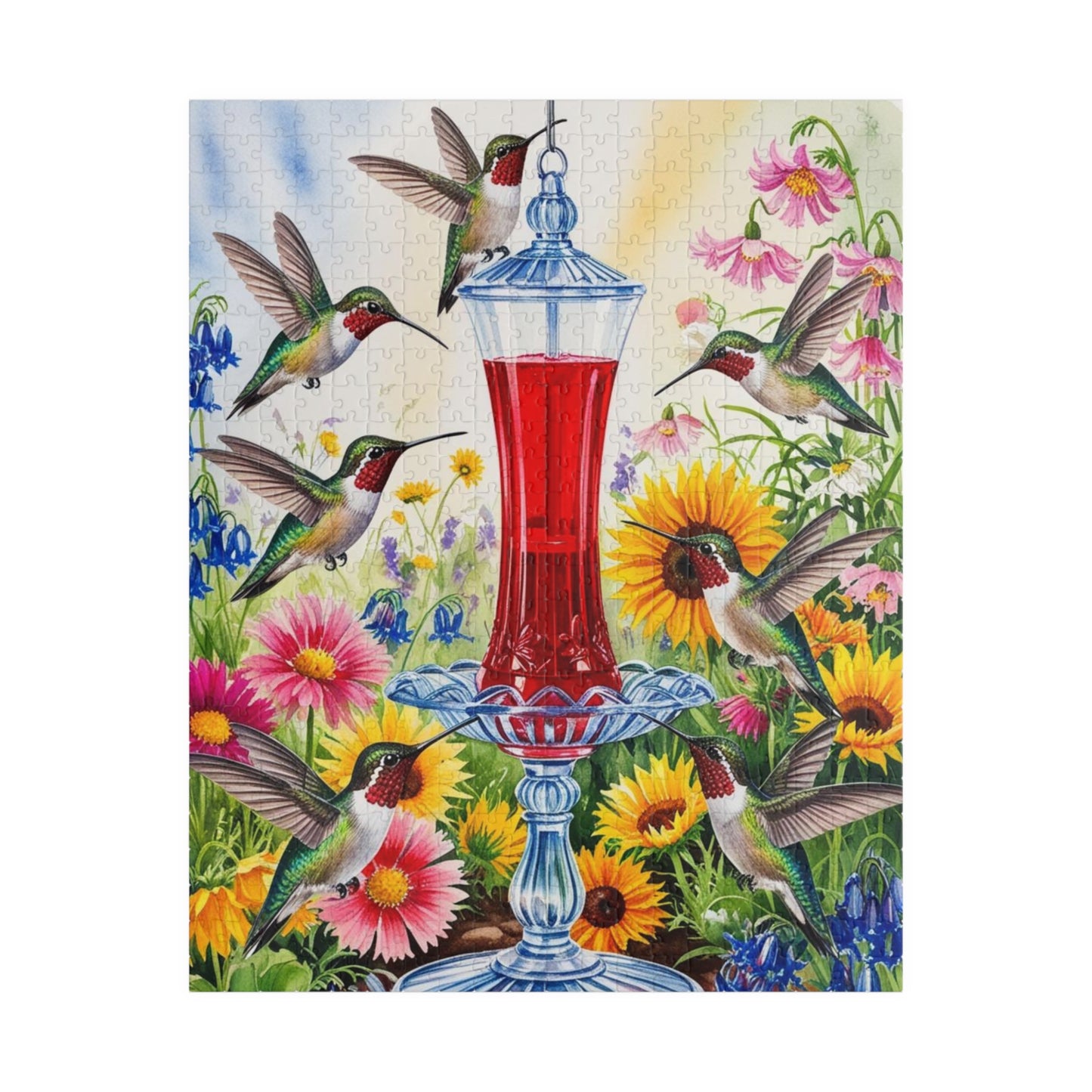 Jigsaw Puzzle - Hummingbirds and Wildflowers, 110-520 Piece, Fun and Relaxing Activity, Great for Bird Lovers. Gift for Nature Enthusiasts 520 pcs (Vertical) Puzzle The Puzzle Chest