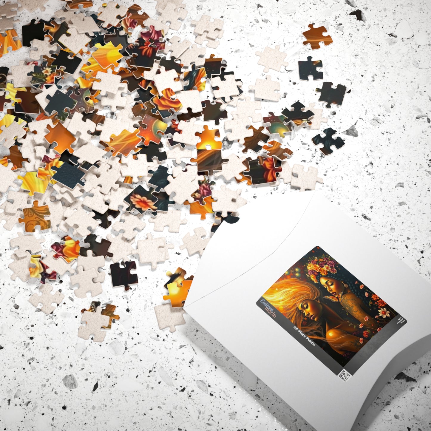 Black Woman Jigsaw Puzzle, Cosmic Floral Black Art, African American Family Game Brain Teaser Mindfulness Activity, Afrocentric Gift Friend Puzzle The Puzzle Chest