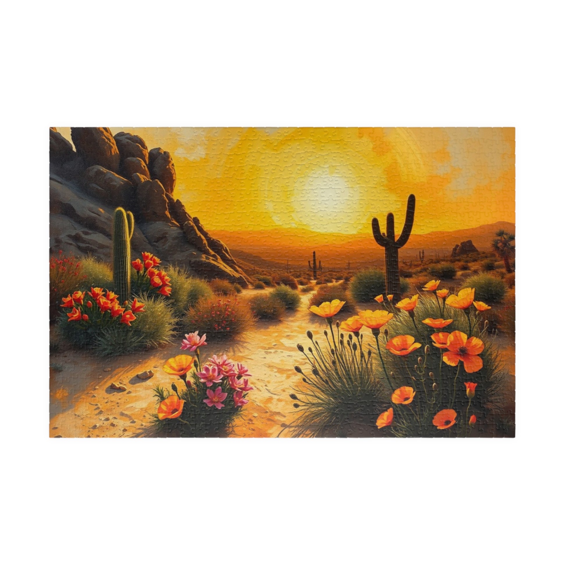 Desert Sunset Puzzle, Landscape Jigsaw Game, Quiet Home Activity, Gift for Nature Lover, Family or Solo Fun, Holiday or Birthday Present 1014 pcs (Horizontal) Puzzle The Puzzle Chest