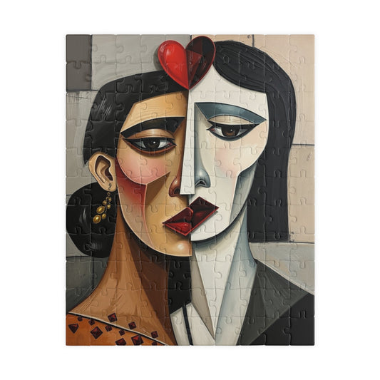 Picasso-Inspired Cubist Style Jigsaw Puzzle - Hearts, Faces, Angular Shapes, 110-1014 Piece, Artistic Gift, Brain Teaser, Quiet Pastime 110 pcs (Vertical) Puzzle The Puzzle Chest