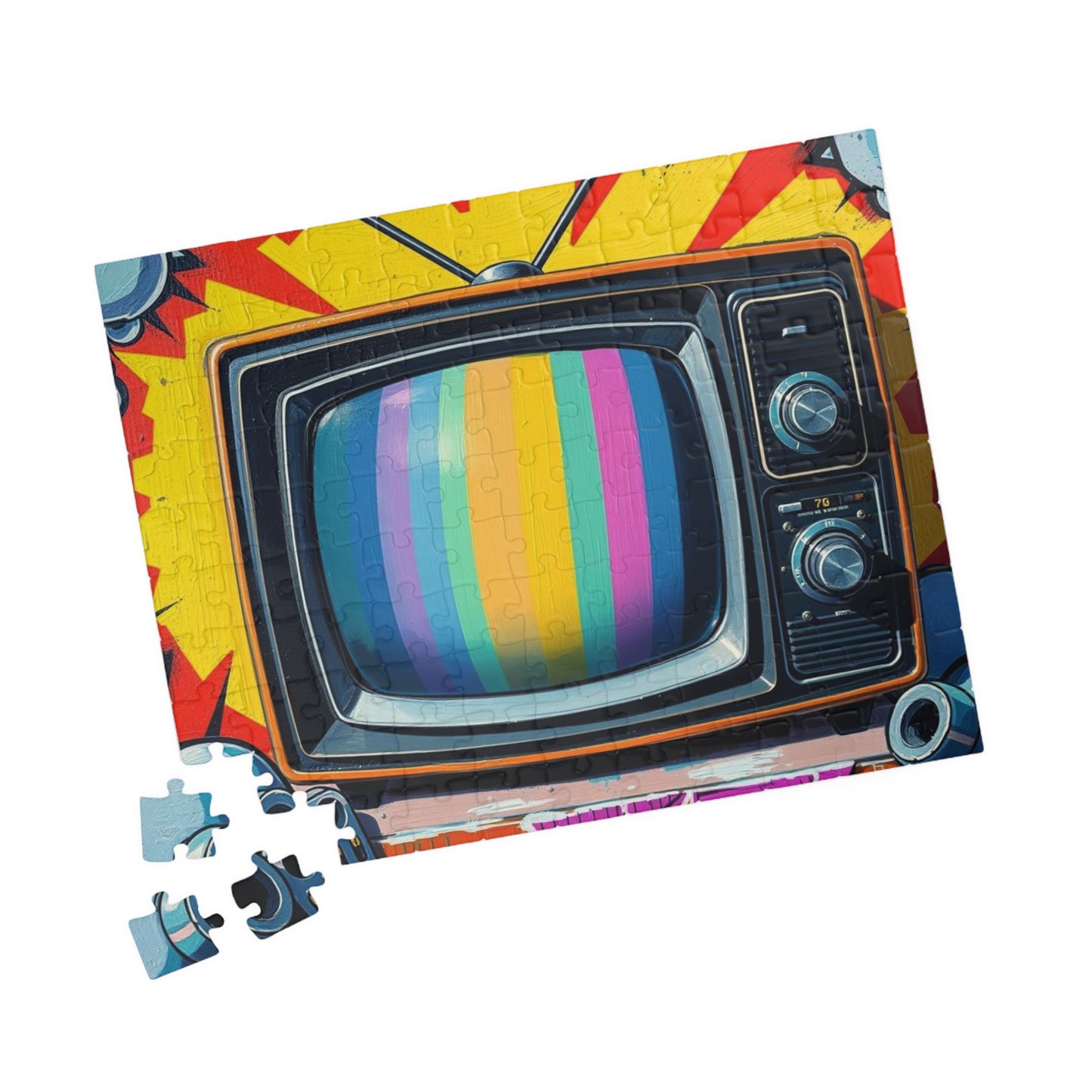 Retro TV Jigsaw Puzzle, Pop Art Design, Puzzle for Adults, Fun Family Activity, Home Entertainment, Gift for Collectors, 110-1014 Pieces Puzzle The Puzzle Chest