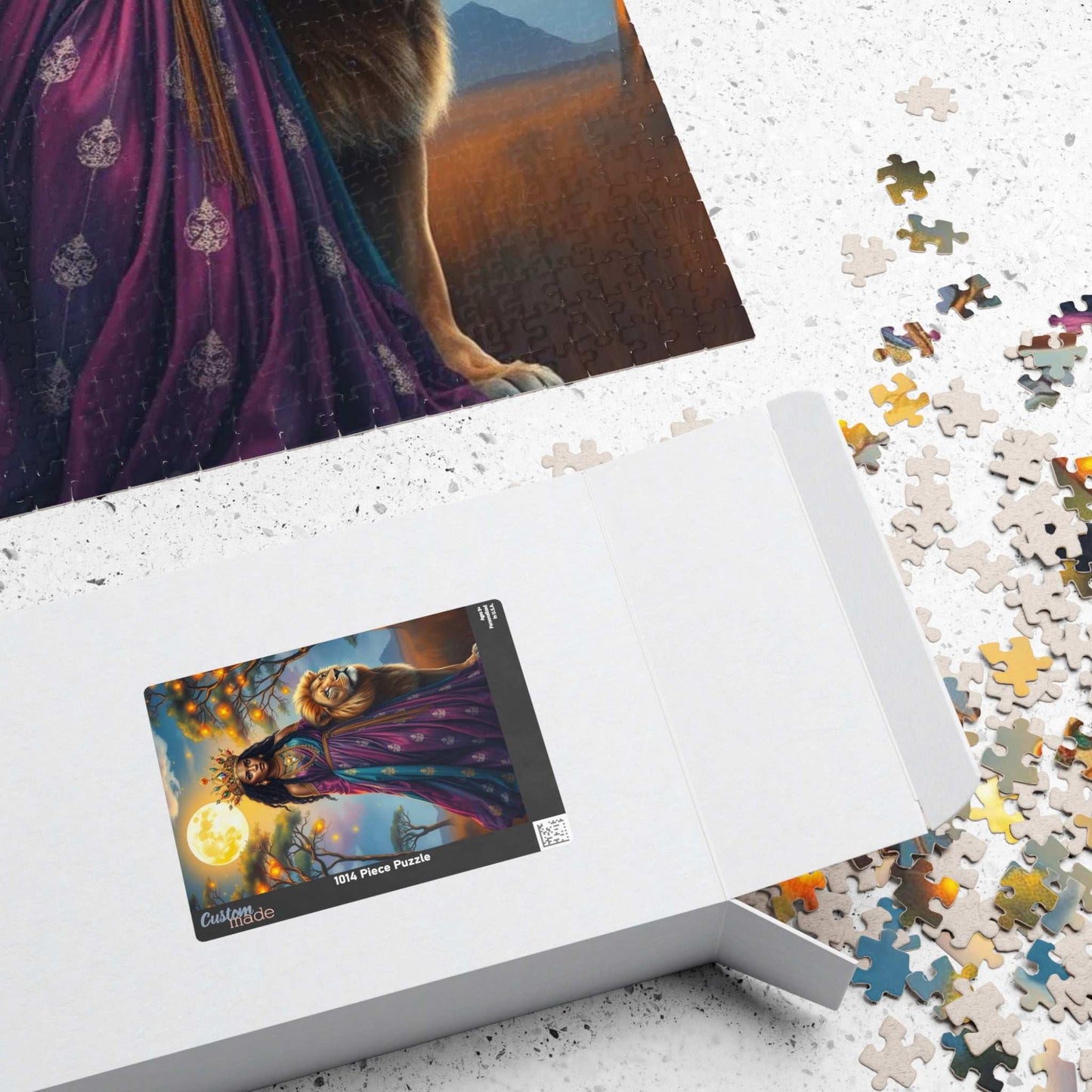 Moonlit African American Princess Puzzle - Savannah Night Jigsaw, Black Woman Art, Afrocentric Artwork Puzzle The Puzzle Chest