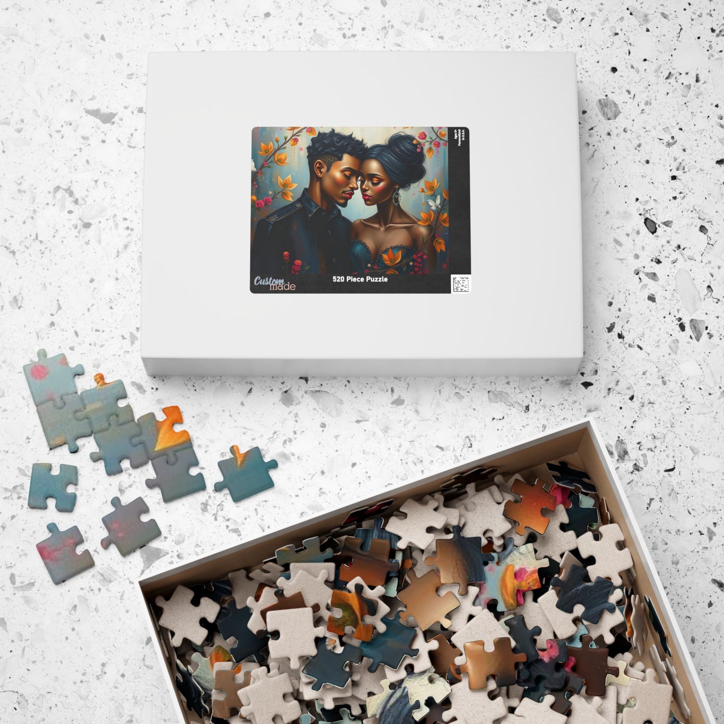 African American Couple Embracing Jigsaw Puzzle, Afrocentric Puzzle Lover Gift Best for Friends, Fun Family Game Night, Creative Hobby, Brain Teaser Puzzle The Puzzle Chest