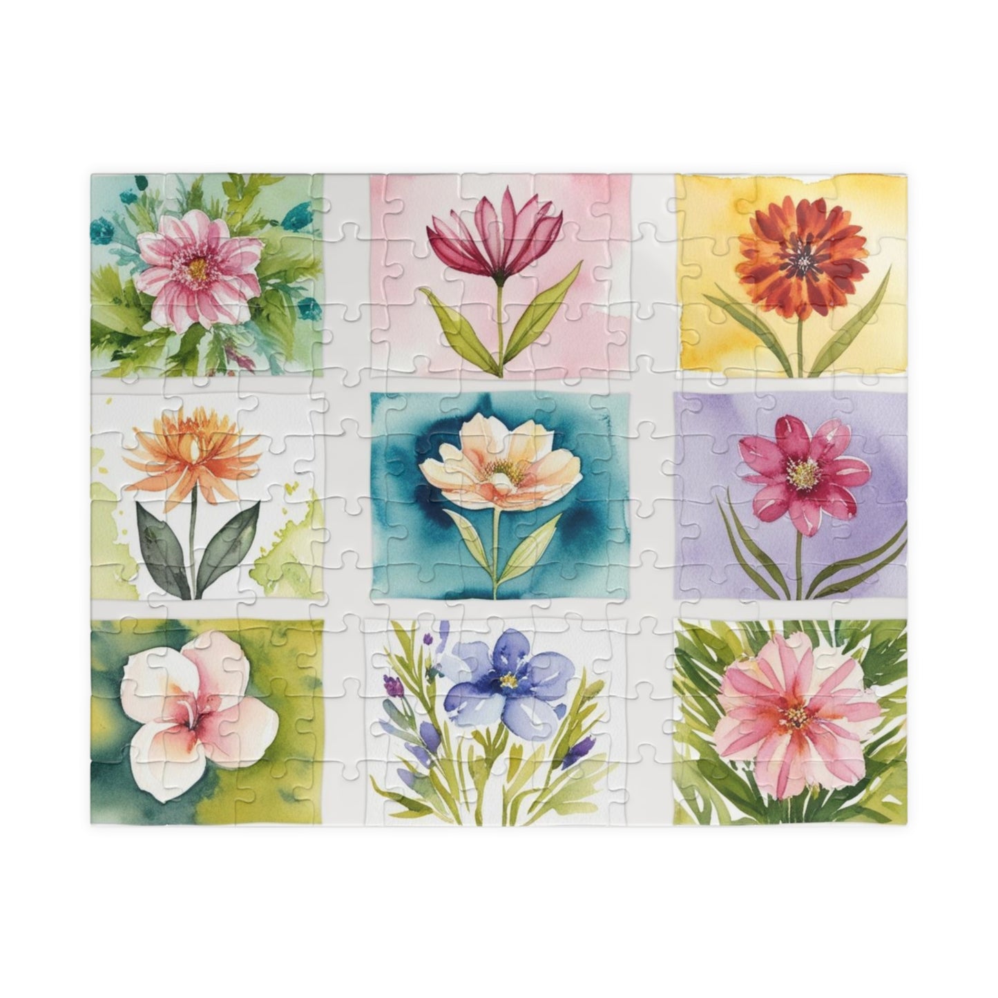 Flower Collage Jigsaw Puzzle, Puzzle for Adults, Creative Activity, Floral Art DIY Toy, Gift for Puzzle and Nature Lovers 110 pcs (Horizontal) Puzzle The Puzzle Chest