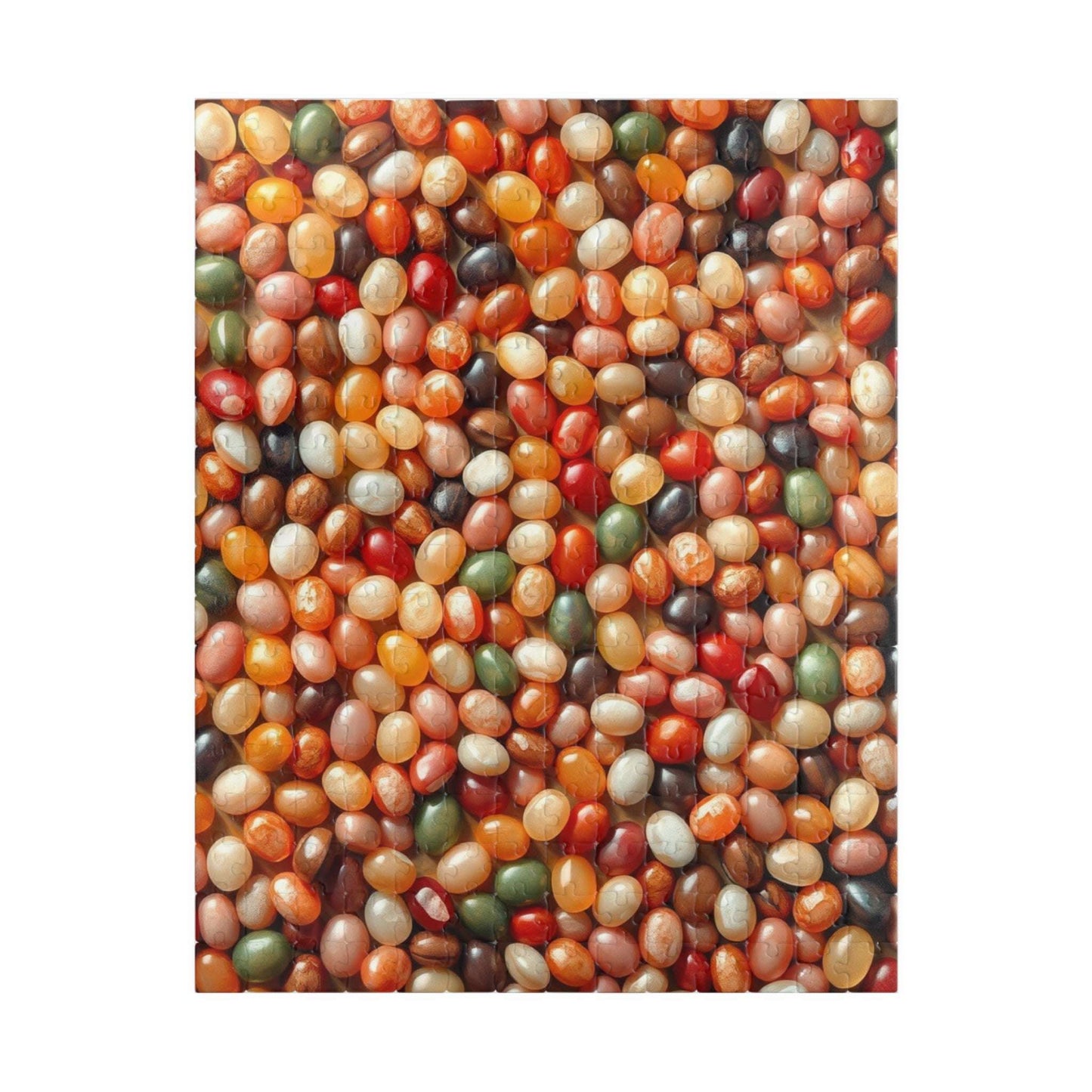 Chaotic Jelly Beans Puzzle, Vibrant Candy-Themed Jigsaw, Earth Tones Food Collage, Family Activity, Quiet Pastime, Foodie Puzzle Lover 252 pcs (Vertical) Puzzle The Puzzle Chest