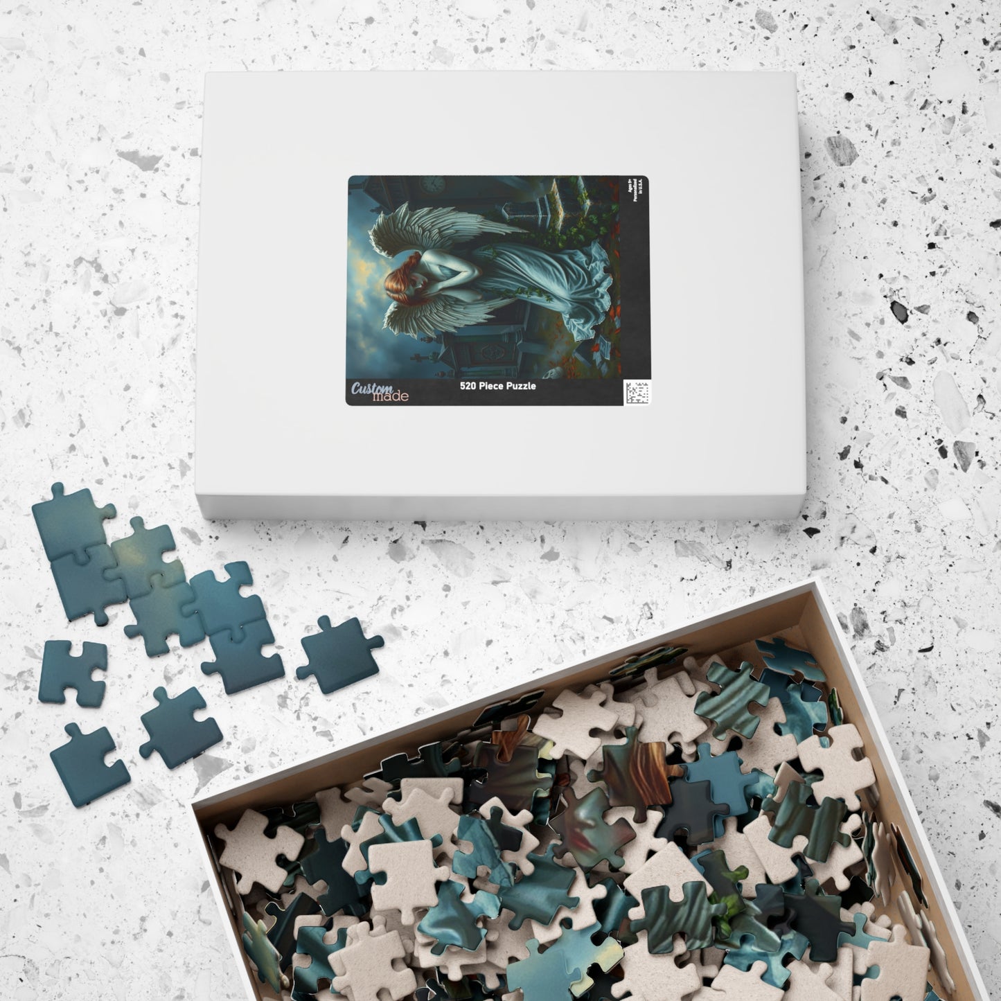 Gothic Angel Statue Puzzle, Mystical Jigsaw Game for Adults, Unique Gift for Puzzle Lovers, Spiritual Art, Perfect for Halloween, Meditation Puzzle The Puzzle Chest