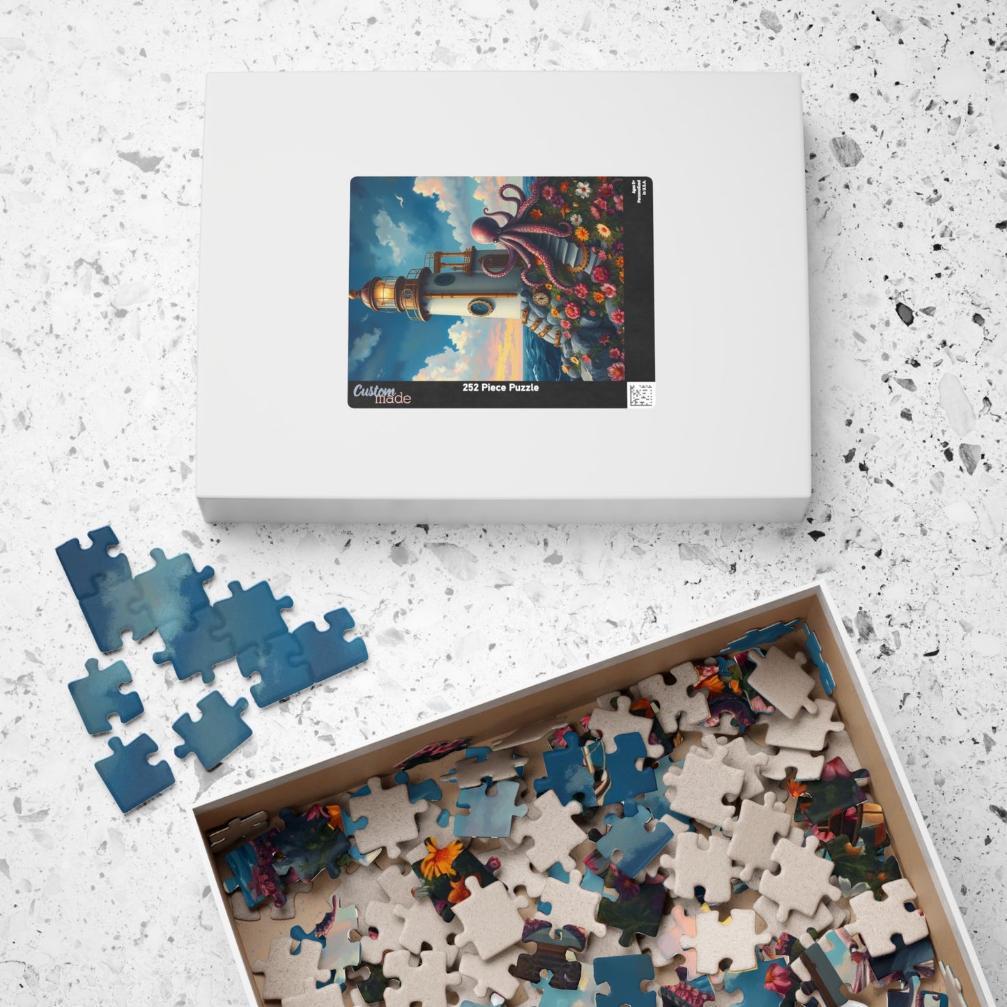 Whimsical Octopus Lighthouse Puzzle, 110 252 520 1014-piece Steampunk Animal Jigsaw, Fun Gift for Ocean Lovers, Family Game Night, Nautical Puzzle The Puzzle Chest